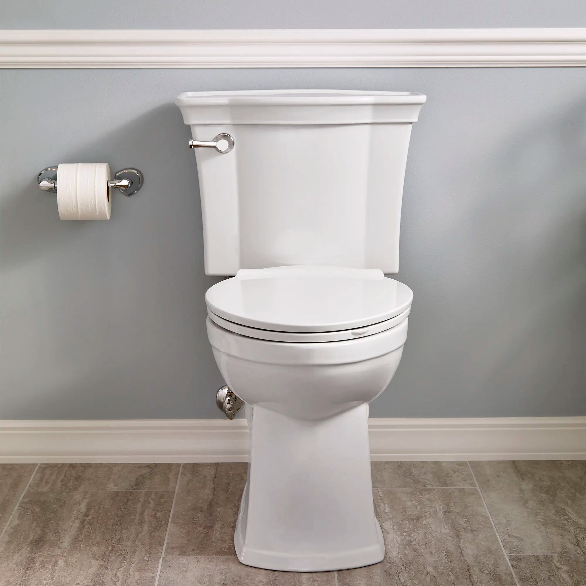 Estate® VorMax® Plus 1.28 GPF/4.8 LPF Elongated Toilet with Seat - Chair Height Two-Piece Design for Comfortable Bathroom Experience | Perfect for Modern Homes and Commercial Spaces