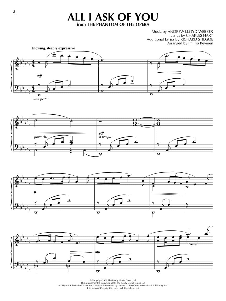 Andrew Lloyd Webber Solos: Phillip Keveren Piano Arrangement - NFMC 2024-2028 Selected Sheet Music for Piano Solo | Perfect for Recitals, Auditions & Home Practice