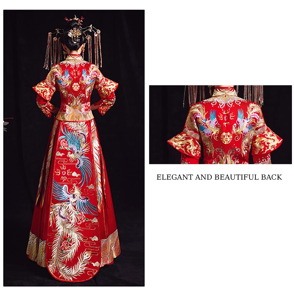 Elegant Traditional Chinese Qipao Wedding Dress with Stand-Up Collar - Perfect for Bridal, Engagement & Special Occasions | Vintage-Inspired Cheongsam for Tea Ceremonies, Cultural Events & Photoshoots