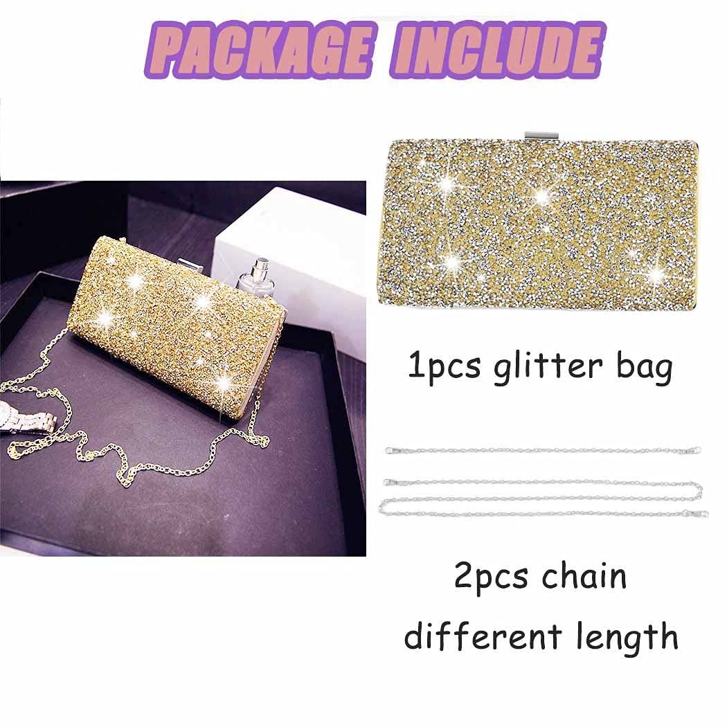 ELABEST Glitter Evening Clutch Bag for Women - Double Sided Diamond Crossbody Purse - Perfect for Wedding, Party & Special Occasions