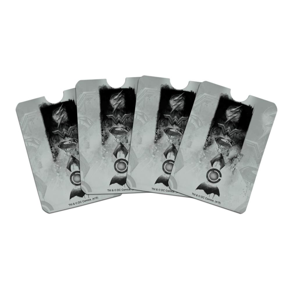 Justice League Emblems RFID Blocking Credit Card Holder Set of 4 - Protect Your Cards from Theft - Perfect for Wallets, Purses & Travel Accessories