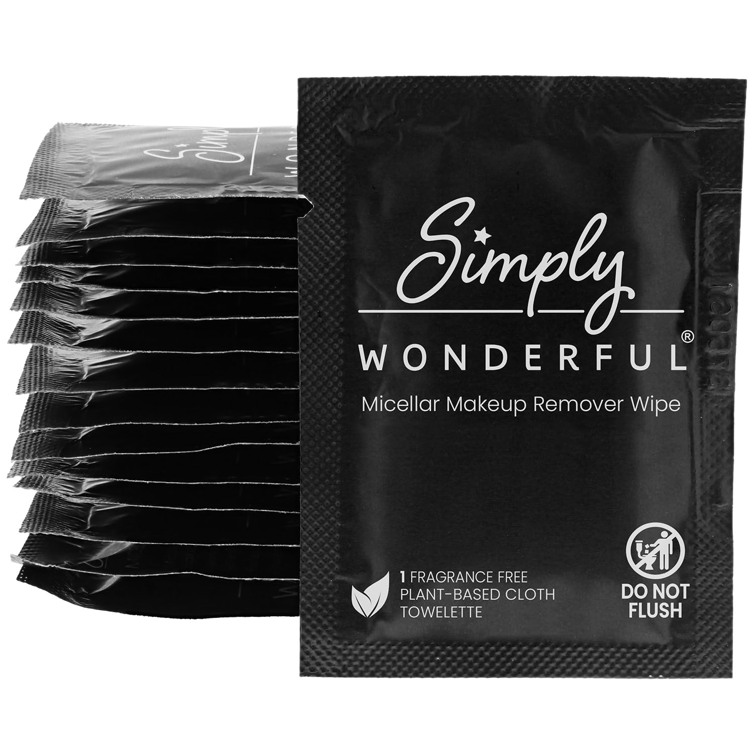 Simply Wonderful Micellar Water Makeup Remover Wipes - Individually Wrapped Facial Cleansing Wipes for Makeup, Mascara, Lipstick, Oil & Dirt Removal - 1000 Count Bulk Pack | Perfect for Travel, Gym & Daily Skincare Routine