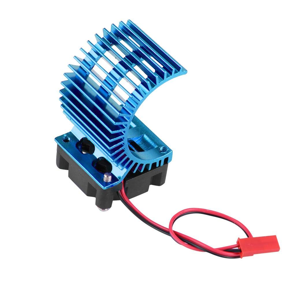 Dilwe RC Motor Heat Sink & Fan for 1/10 RC Cars - 540/550 Motor Cooling - Blue