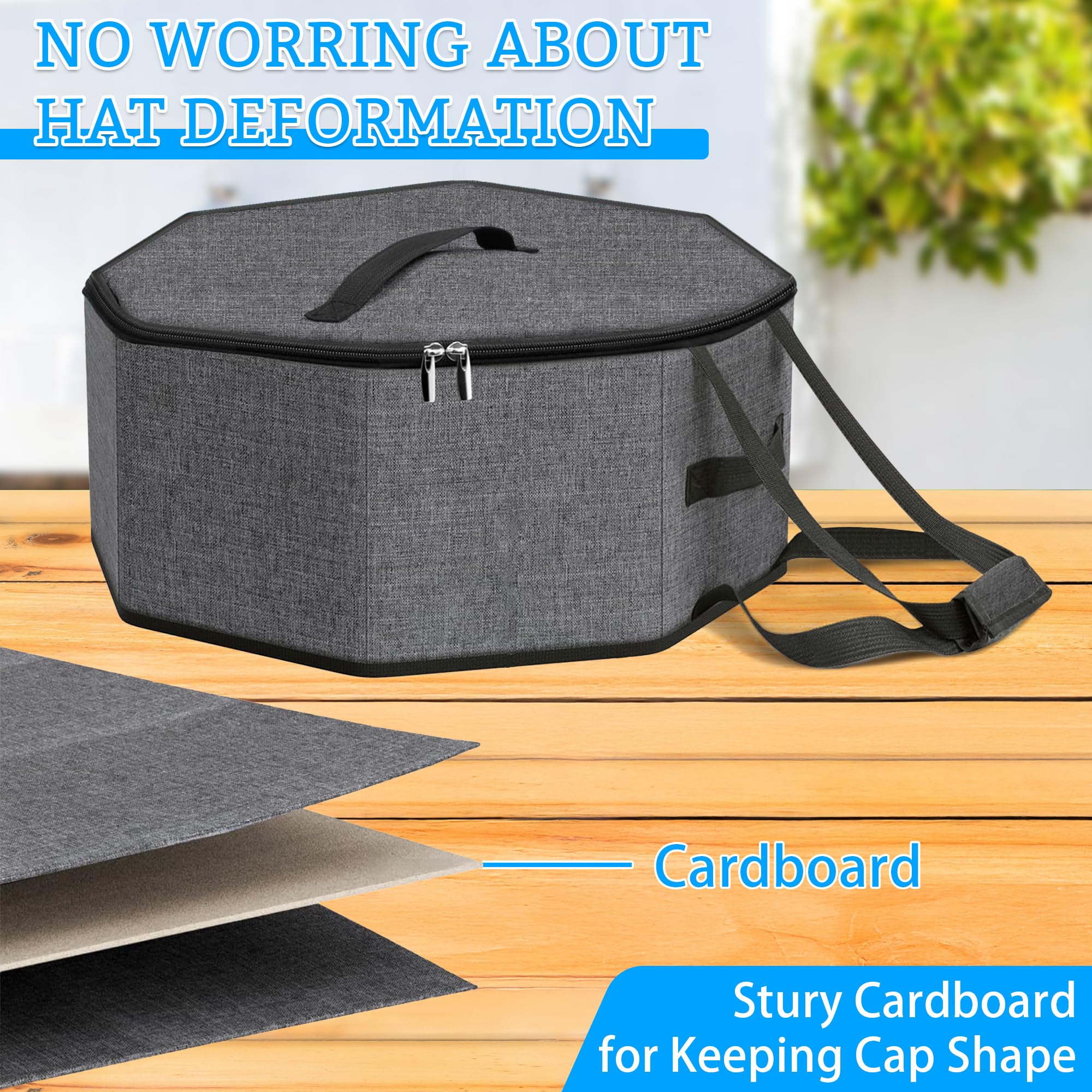 Stylish Women's Hat Storage Box - Travel Hat Organizer with Handles for Cowboy Hats & Wide Brims | Closet Hat Holder & Stuffed Animal Toy Organizer | Perfect for Travel, Home Storage & Fashion Accessories Organization