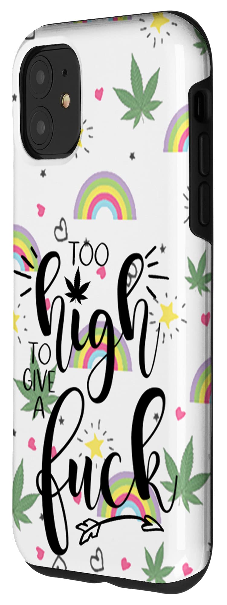 iPhone 11 Case for Women - Cute Weed Leaf Design - Perfect for Stoners & Marijuana Lovers - Durable Protective Phone Cover for 420 Enthusiasts, Pot Smokers & Cannabis Fans - Great Gift for 420 Parties & Festivals