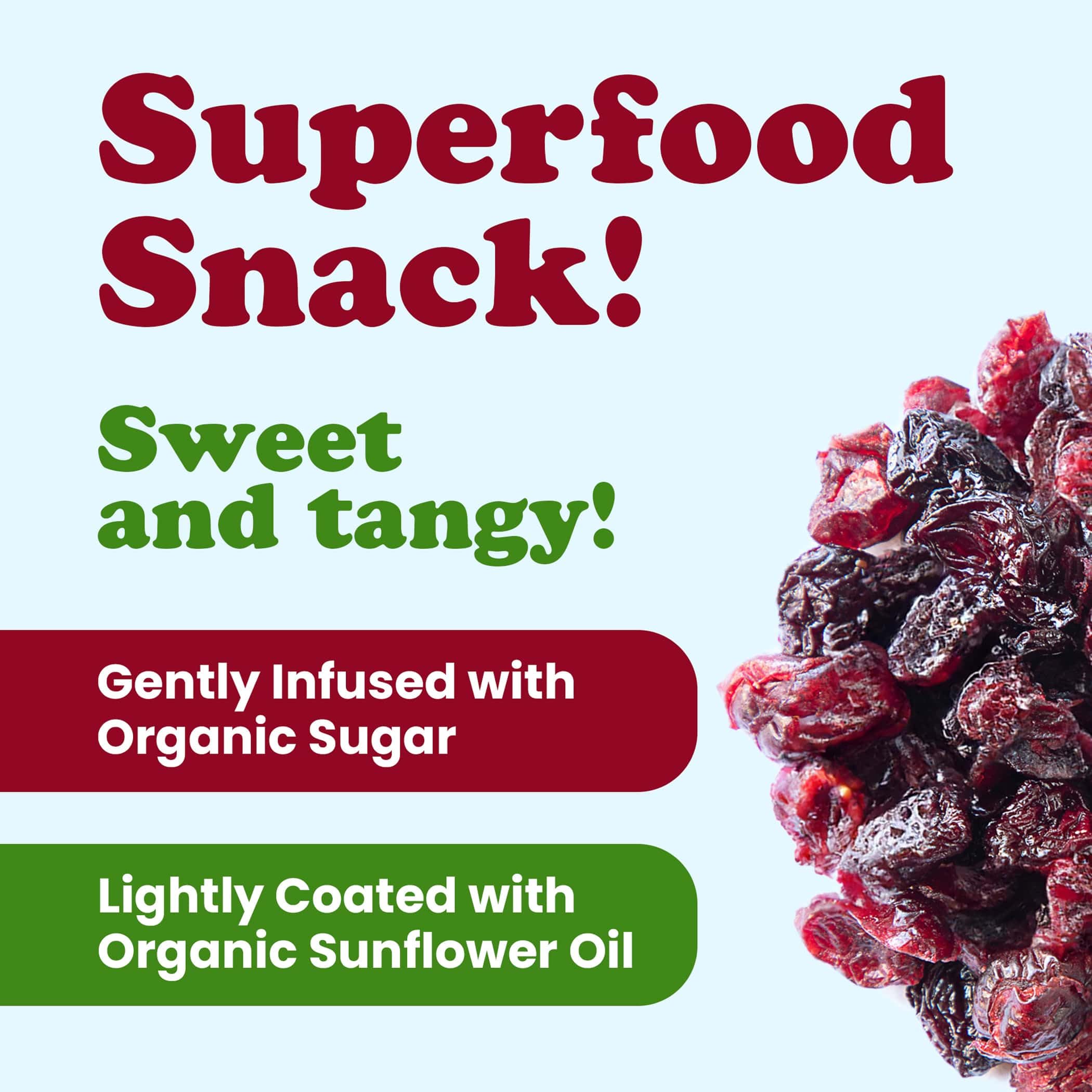 Organic Non-GMO Dried Berries Mix - 16lb Blend of Cherries & Cranberries | Lightly Sweetened with Organic Sugar & Sunflower Oil | Perfect for Snacking, Baking, and Healthy Trail Mixes
