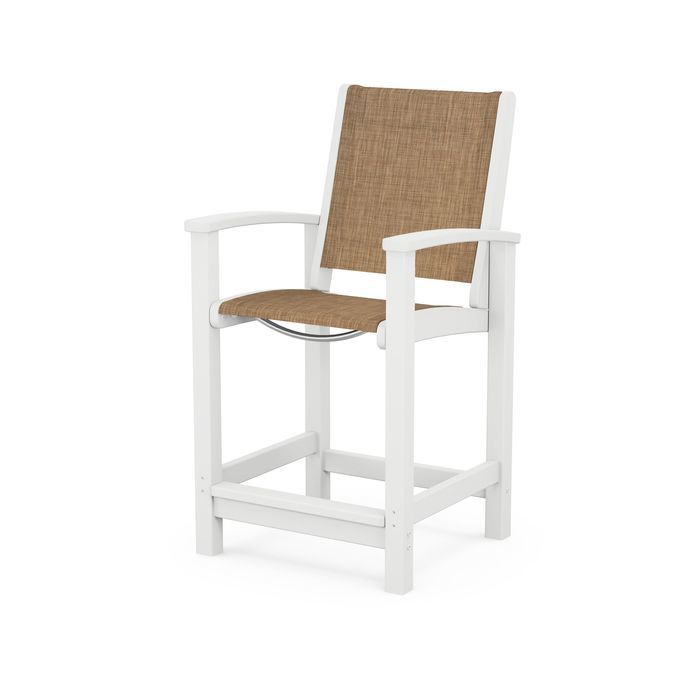 POLYWOOD Coastal Counter Chair - Durable Outdoor Bar Stool for Patio, Deck & Poolside - Weather-Resistant & Low Maintenance