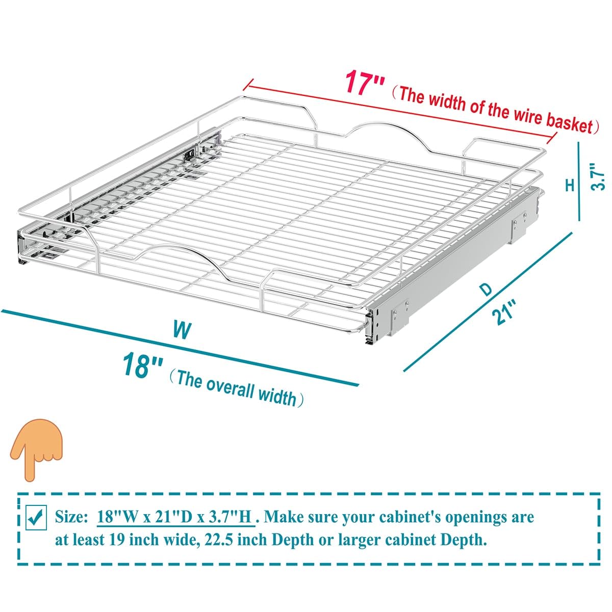 OCG Pull Out Cabinet Organizer 2 Pack - 18