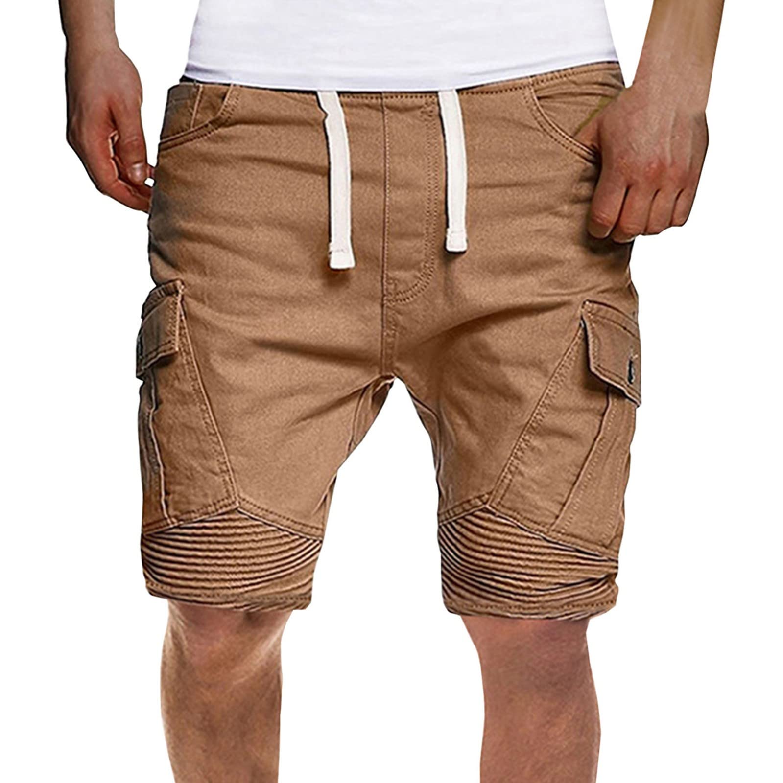 Men's Cargo Shorts with Pockets - Breathable Linen Athletic Casual Shorts for Summer Outdoor Activities, Gym & Travel