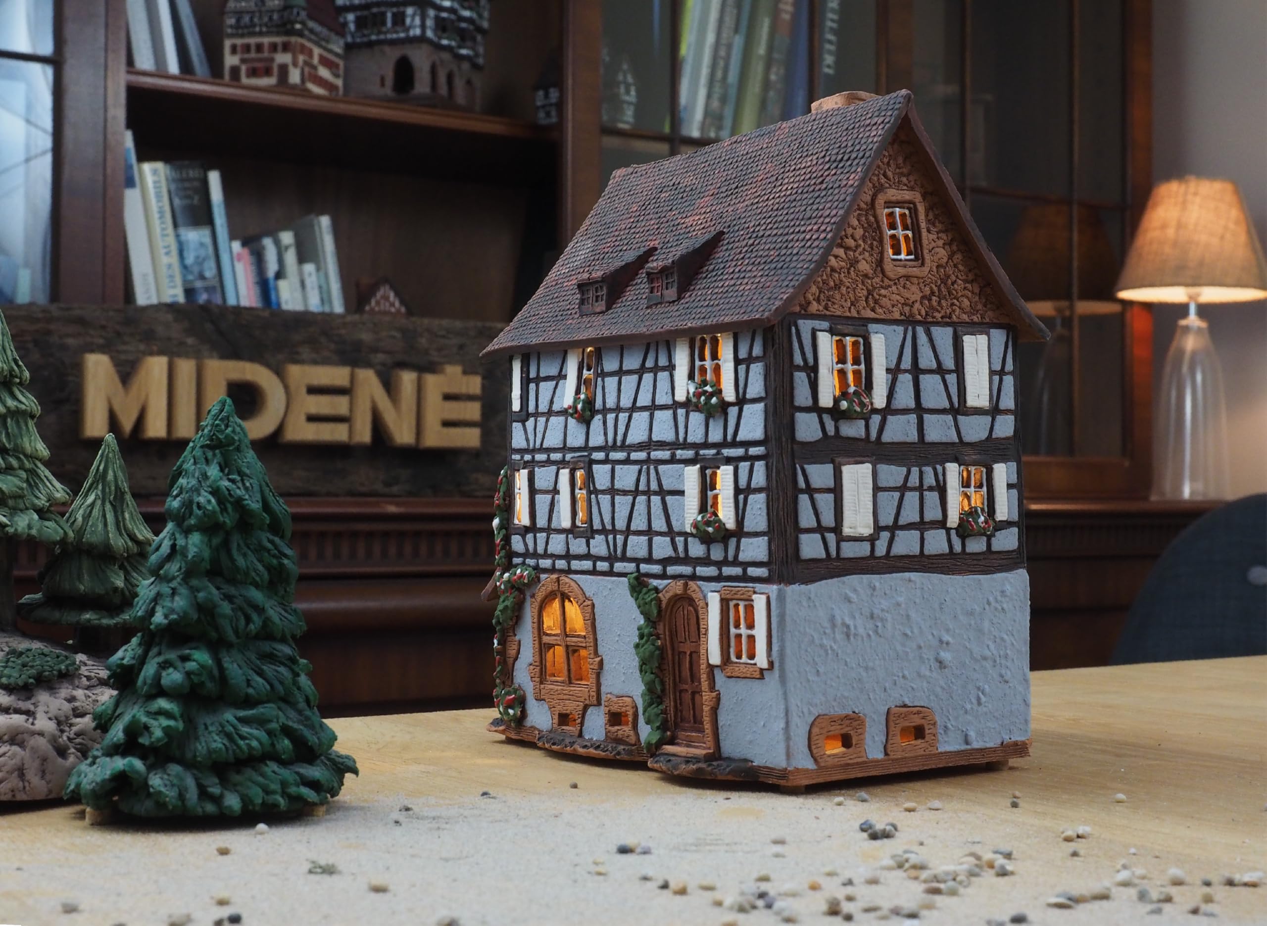 Handmade Ceramic Tealight Candle Holder - Miniature Aroma Light House Decor from Alsace France | Perfect for Home Decor, Wedding Centerpieces & Romantic Ambiance