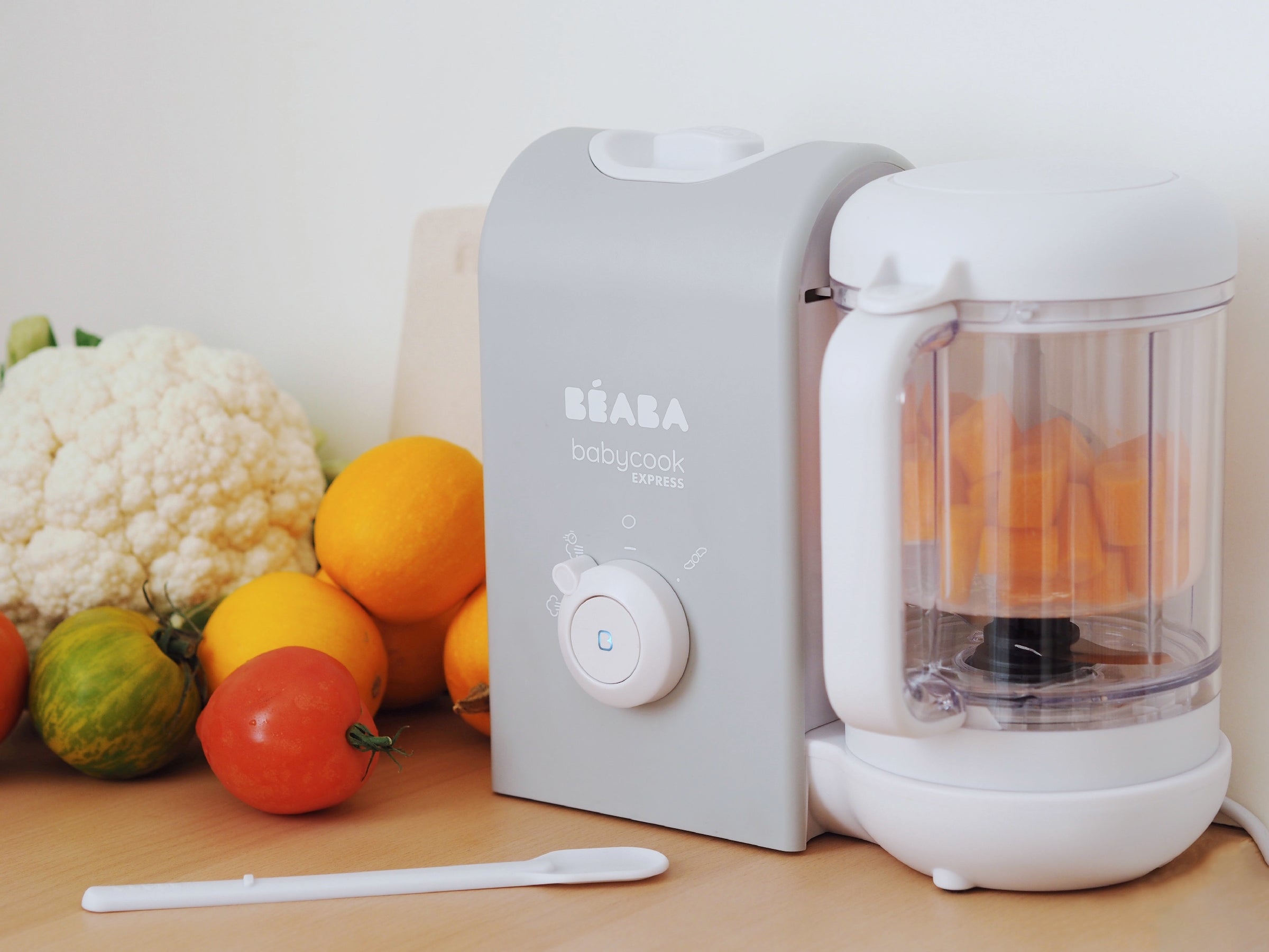 Beaba Babycook Express Baby Food Maker - 4-in-1 Steam Cooker, Blender, Defroster & Warmer for Homemade Purees | Perfect for Busy Parents & Healthy Baby Food Preparation at Home