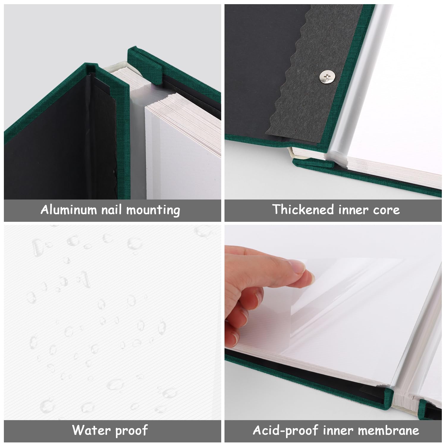 Self-Adhesive Photo Album with 60 Magnetic Sticky Pages - Holds 8x10, 5x7, 4x6, 6x8 & 3x5 Photos - Large Scrapbook for Family Memories, Wedding Pictures & Baby Photos - Perfect for Home Decor, Gift Giving & Memory Preservation