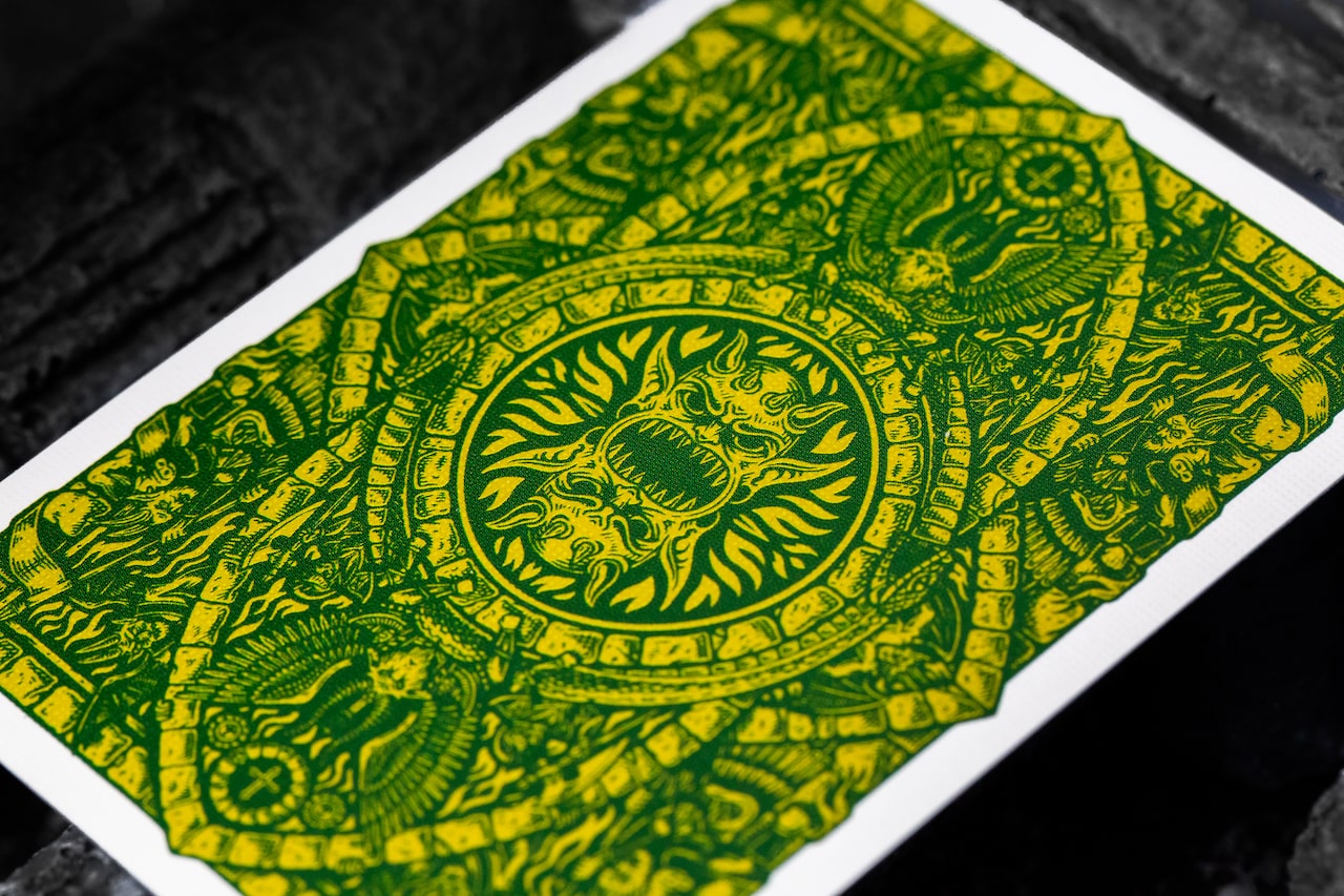 Inferno Playing Cards Emerald Blaze - Premium Poker Cards for Magic Tricks & Cardistry - Perfect for Game Nights, Casino Parties & Professional Performances