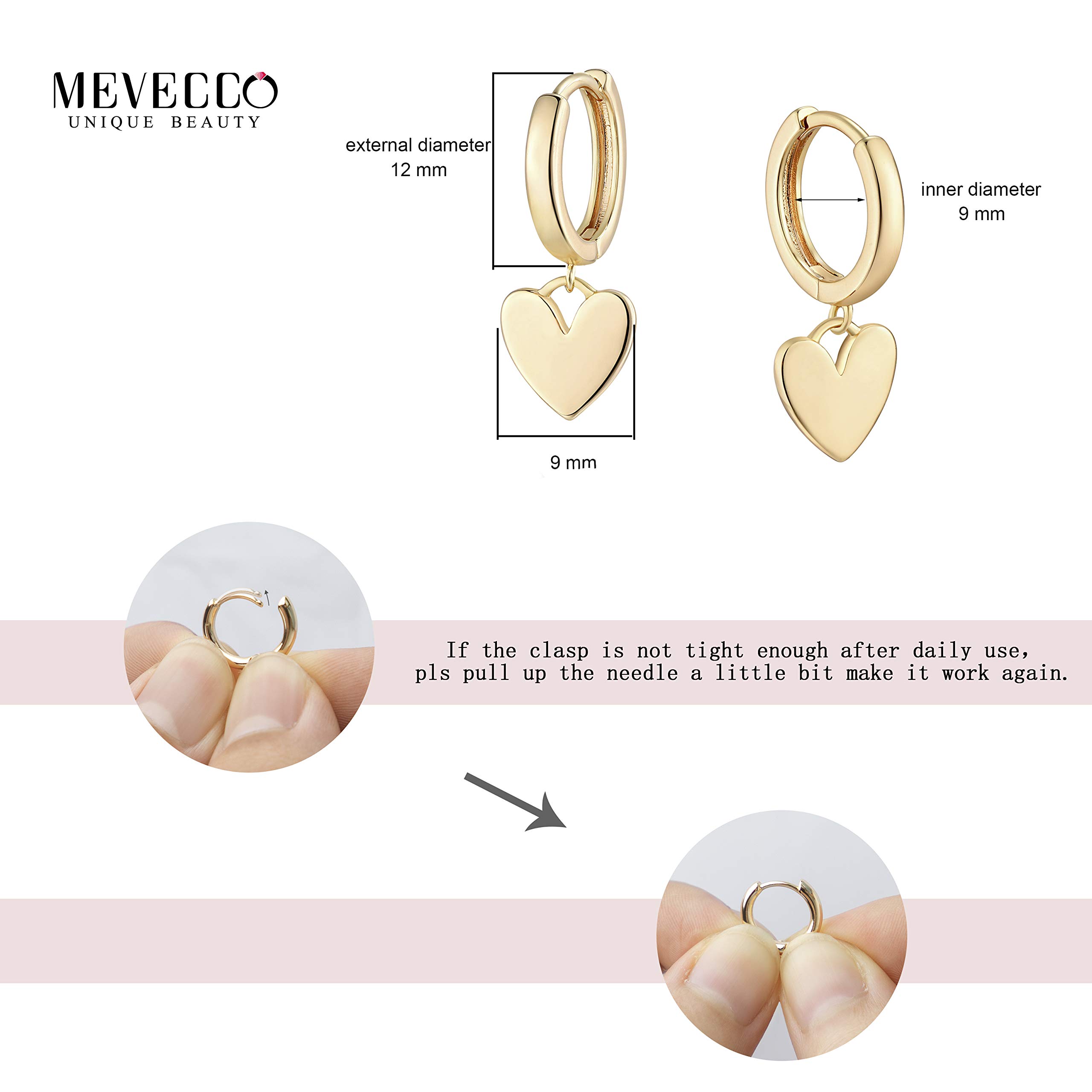 Mevecco 14K Gold Plated Dainty Dangle Hoop Earrings for Women - Delicate Geometric Triangle Cone Drop Earrings | Perfect for Everyday Wear, Date Nights & Special Occasions