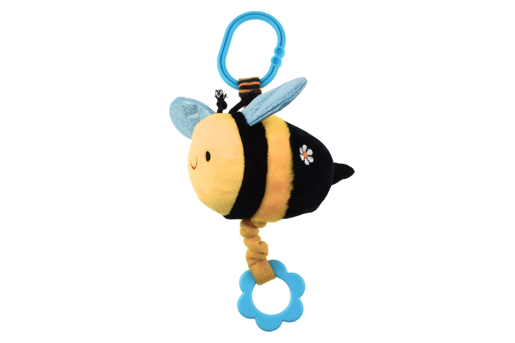 Snuggle Buddy Hunny Bee Jiggle & Shake Clip Toy - Cute Plush Sensory Toy for Babies & Toddlers - Perfect for Strollers, Car Seats & Diaper Bags