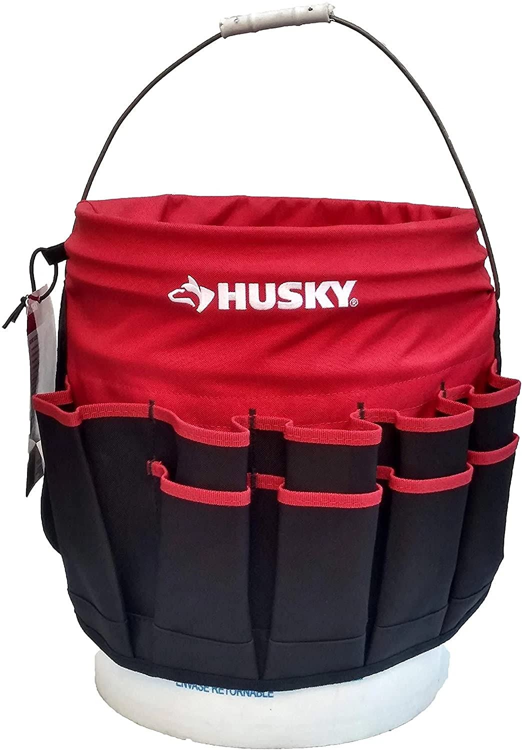 Husky Bucket Jockey - Heavy Duty Utility Bucket with Handle for Construction, Gardening & Farm Work - Perfect for Tools, Cleaning Supplies & Outdoor Projects