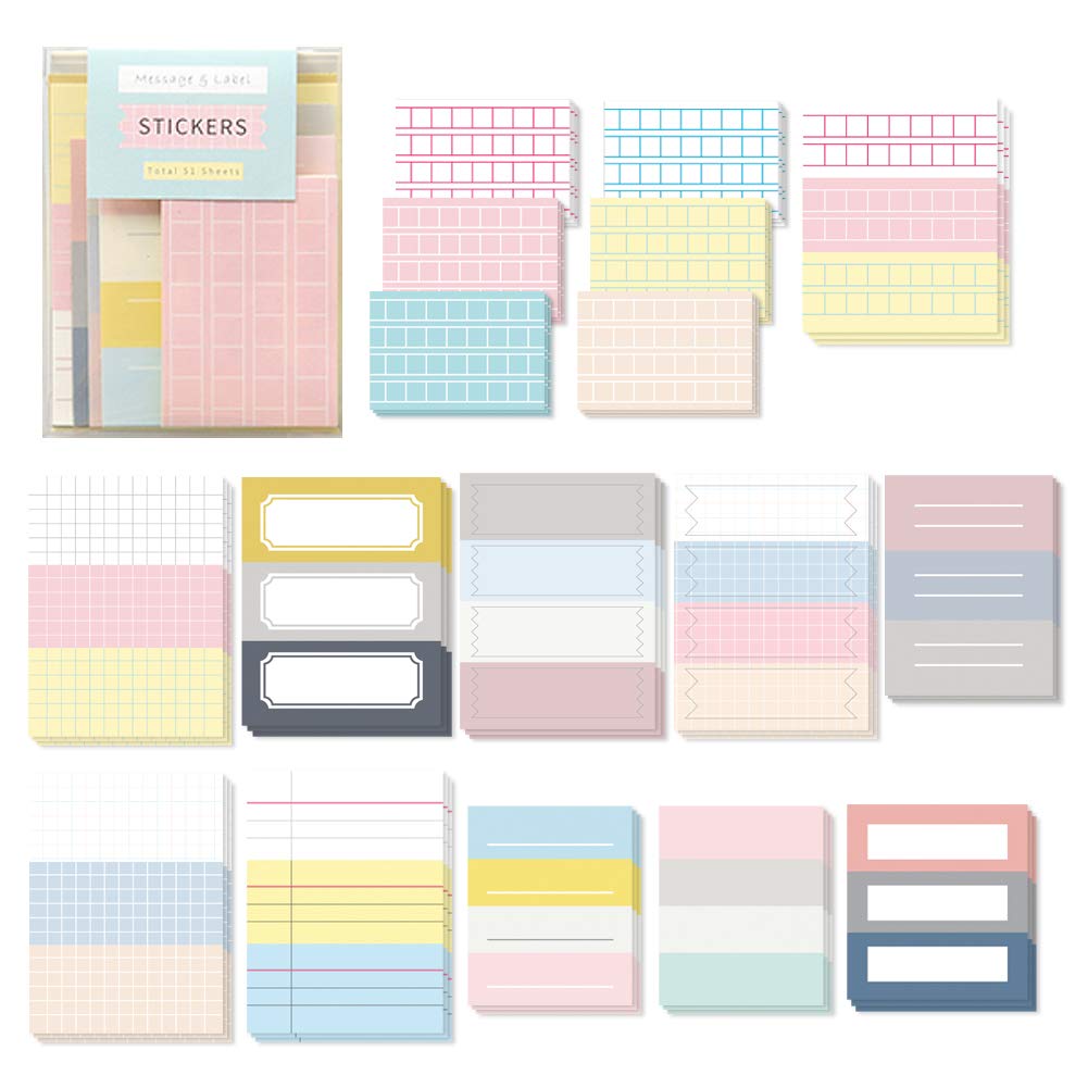 Monolike Mini Cute Message & Label Sticker Set - Versatile Index Stickers for Planners, Journals, and DIY Crafts