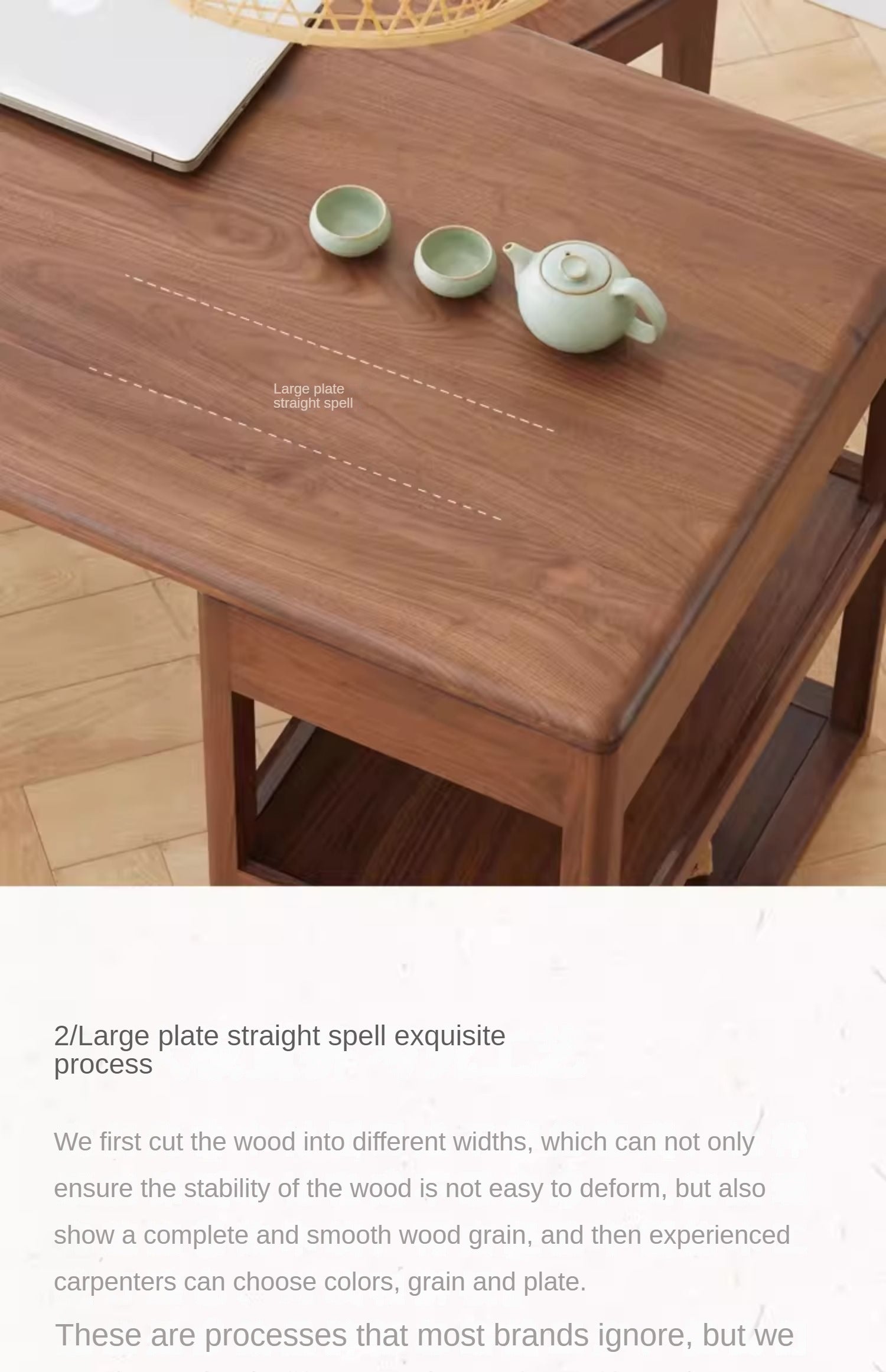 Premium Black Walnut Solid Wood Modern Study Desk - Handcrafted Writing Table for Home Office, Library & Workspace - Ergonomic Design for Comfortable Studying & Remote Work
