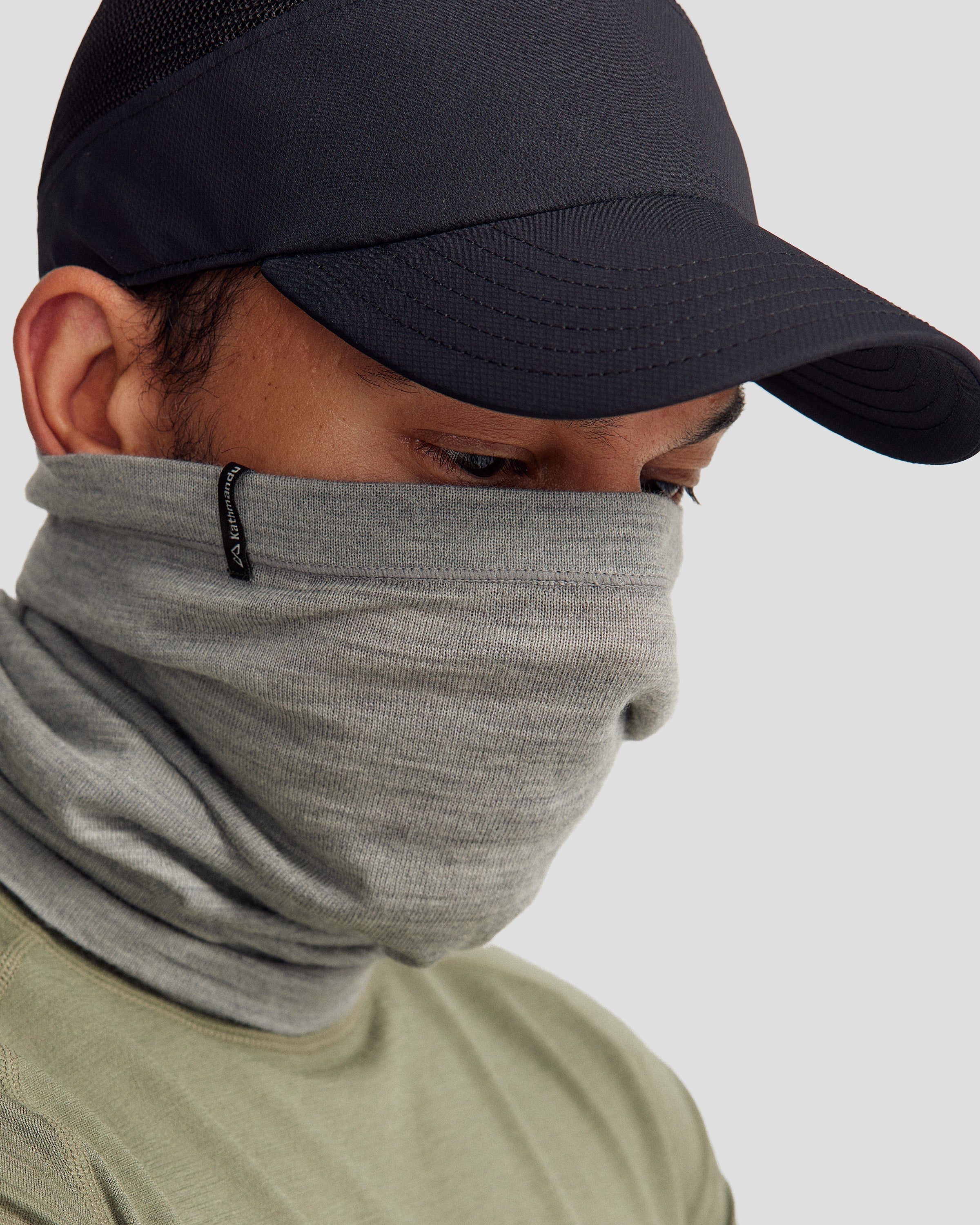 Core Spun Neck Gaiter - Mid Grey Marle - Lightweight & Breathable Face Cover for Outdoor Activities, Hiking, Cycling & Winter Sports