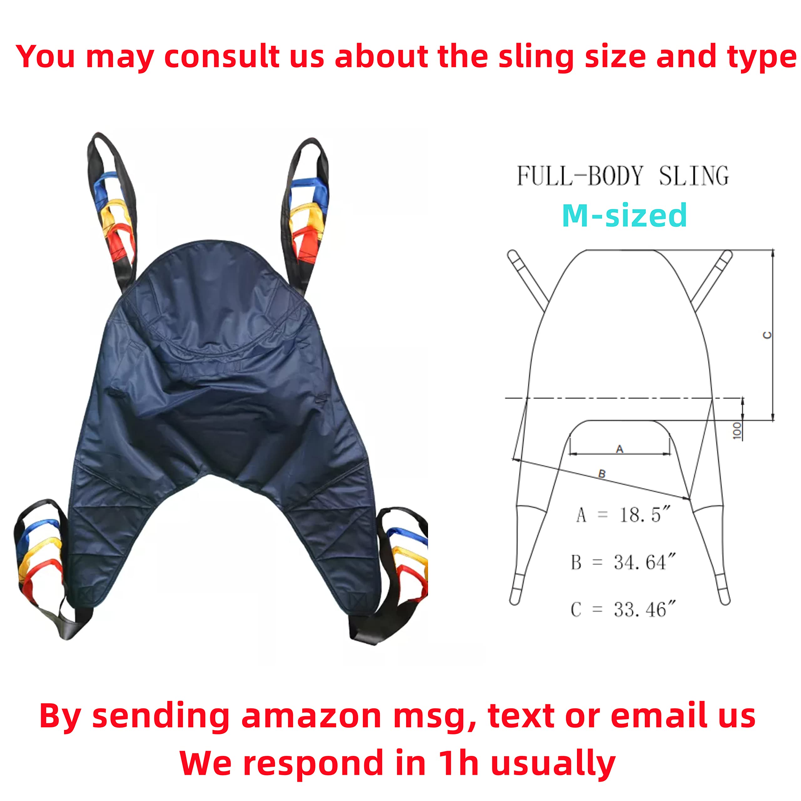 DoudouX Full Body Patient Lift Sling - Universal Solid High Back Support for Head, Neck, Back & Butt - Ideal for Home Care, Hospitals & Mobility Assistance