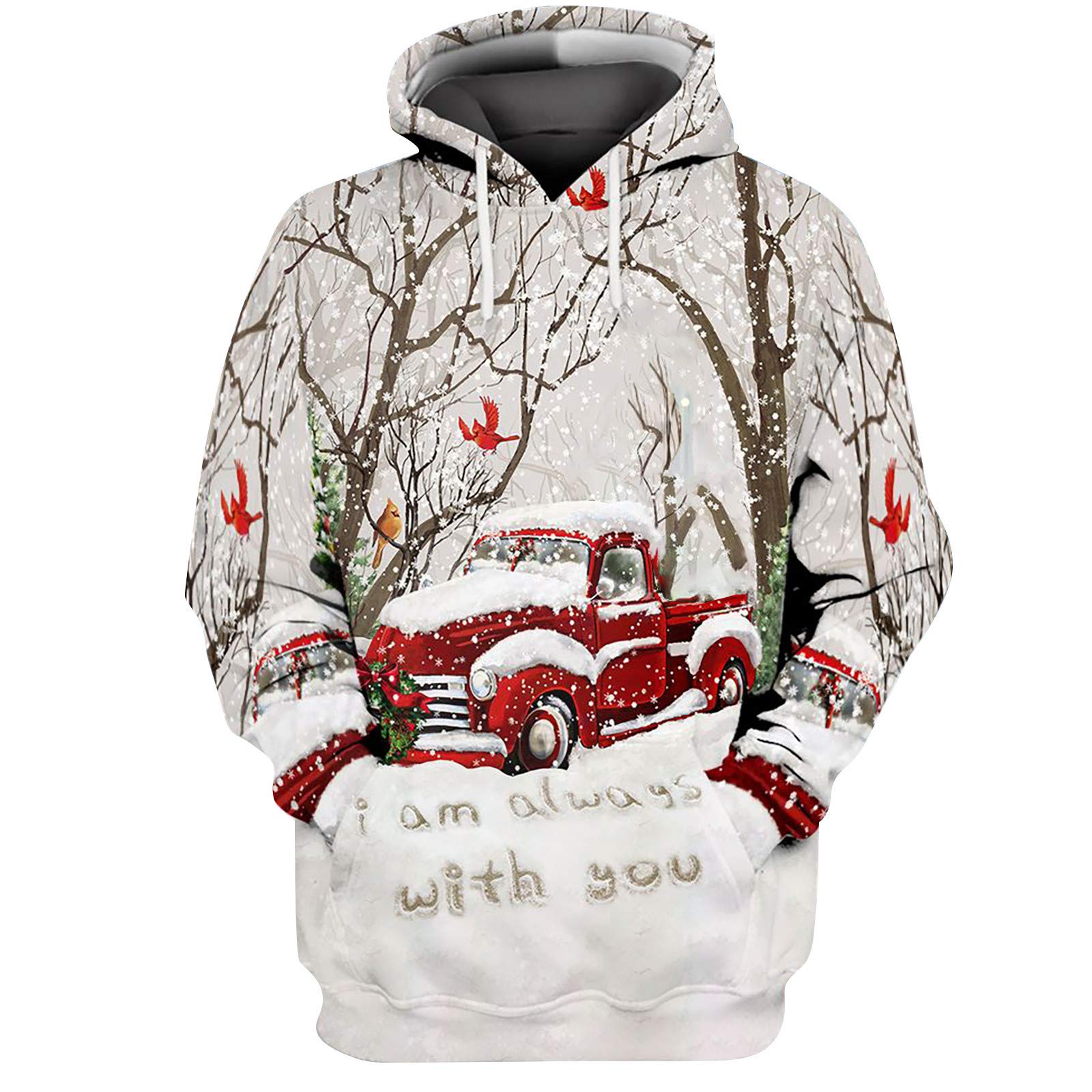 Women's Christmas Hooded Long Sleeve Printed Sweatshirt - Fashion Pullover with Cap for Casual Wear & Holiday Outfits | Perfect for Winter, Gift Giving & Festive Celebrations