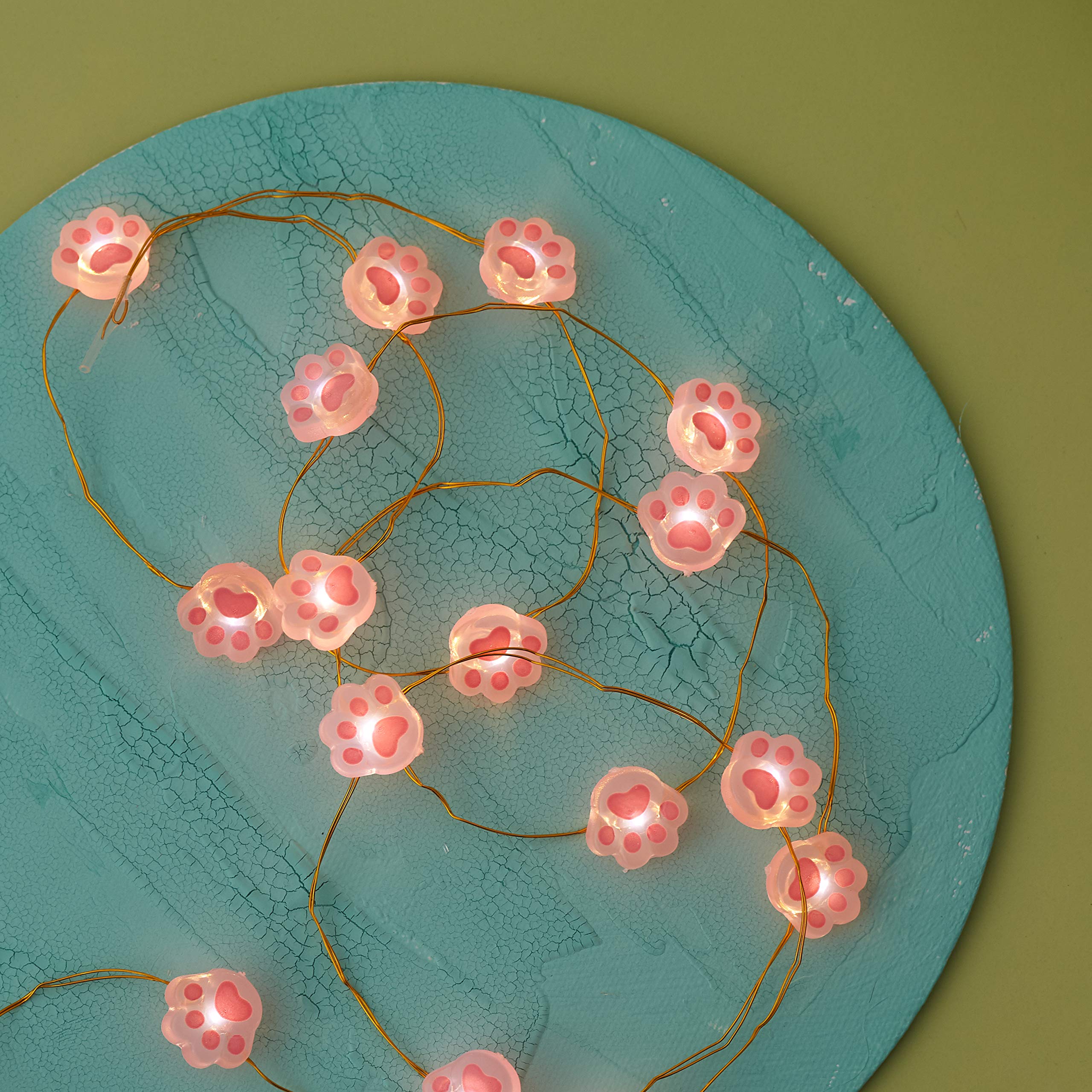 Christmas Cat Paw Fairy Lights - Cute String Lights for Cat Lovers, Cat Christmas Tree Decorations & Kids Bedroom Lighting (Perfect for Holiday Decor, Cat-Themed Parties & Cozy Bedroom Ambiance)
