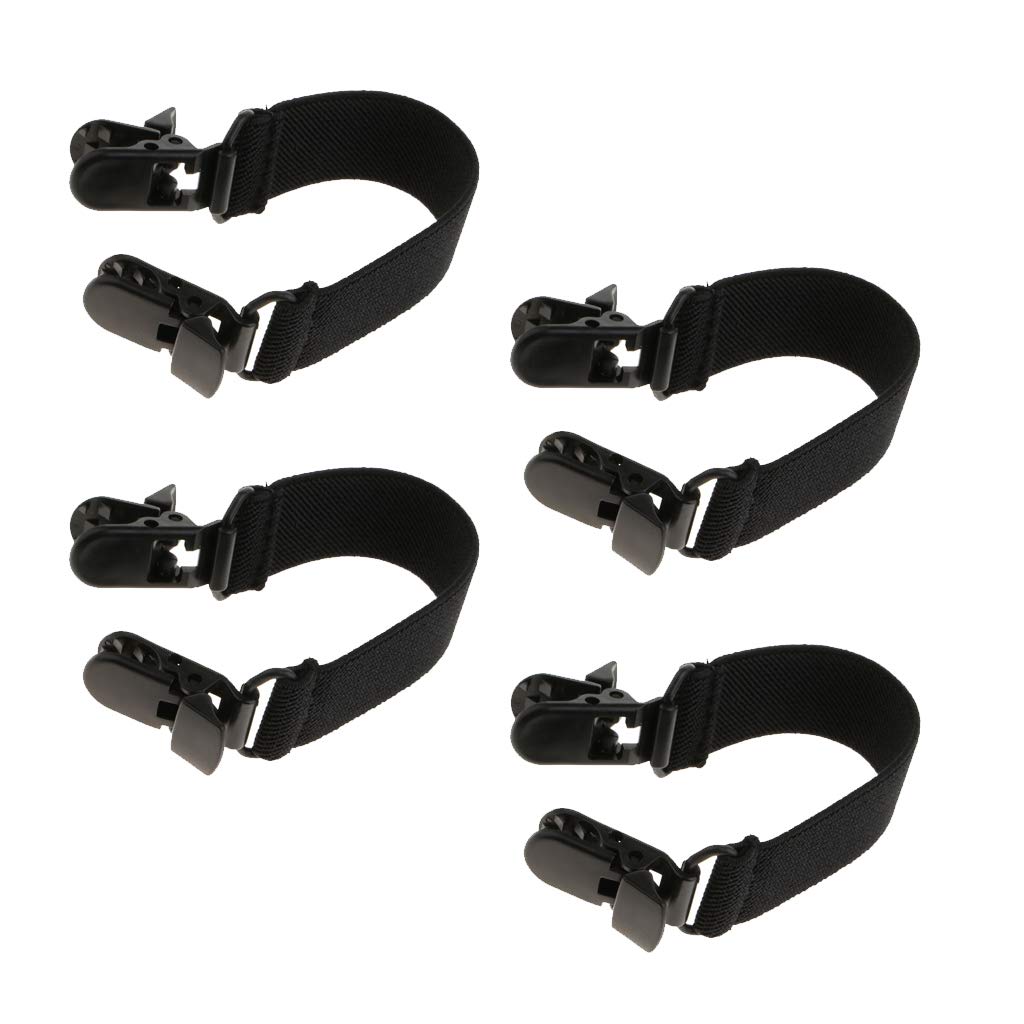 Menolana 4pcs Black Boot Clips - Elastic Leg Straps for Pants | Secure Fit for Boots & Jeans