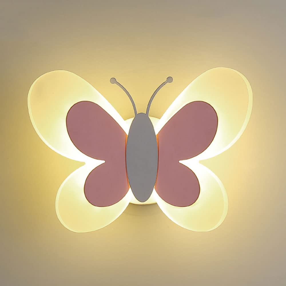 Creative Butterfly Wall Lamp - Cartoon Kids Room LED Night Light, Bedside Wall Sconce for Bedroom & Nursery - Nordic Style Decorative Lighting for Hallway, Corridor & Children's Play Area