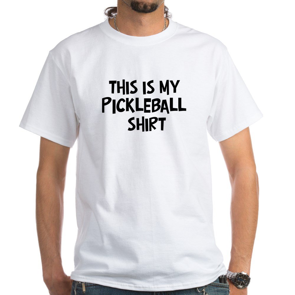 Pickleball T-Shirt for Men & Women - 100% Cotton White Graphic Tee - Comfortable Casual Wear for Pickleball Games & Sports Fans