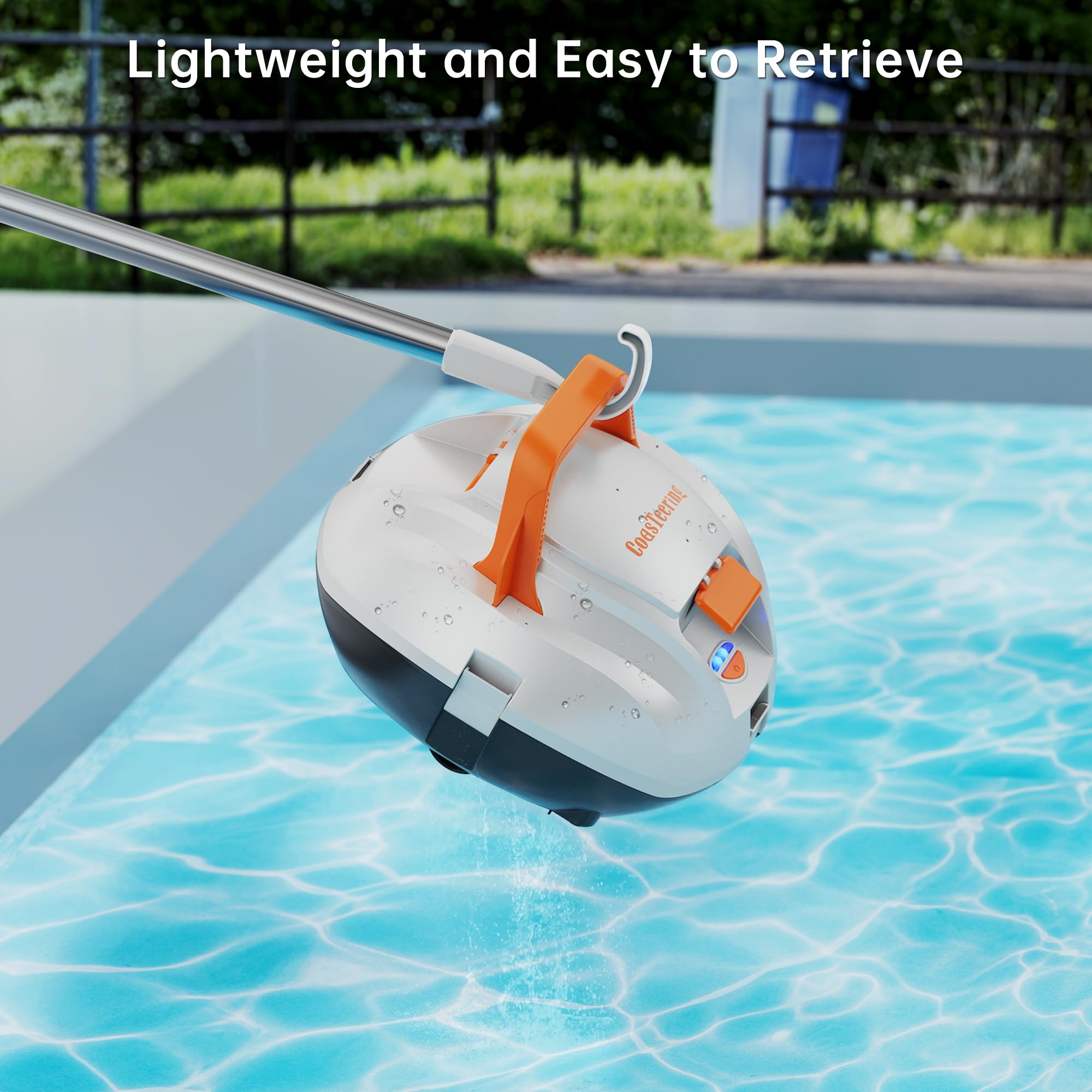 **Cordless Robotic Pool Cleaner - Powerful Suction, 100 Mins Runtime, Fast Charging & Self-Parking - Ideal for Above Ground Pools up to 850 Sq.ft - Perfect for In-Ground & Above Ground Swimming Pools, Spas & Hot Tubs**