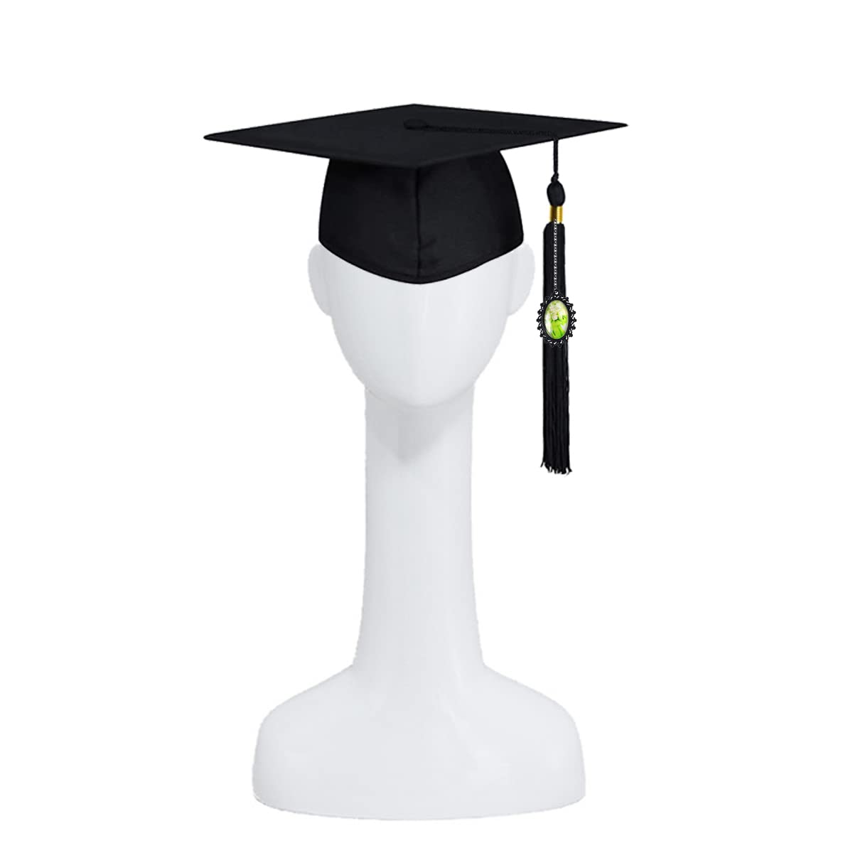 2 Pack DIY Graduation Cap Photo Charms - Blank Metal Oval Dual Photo Frame with Tassel for Graduation Cap Decorations | Perfect for Graduation Parties, School Events & Memory Keepsakes
