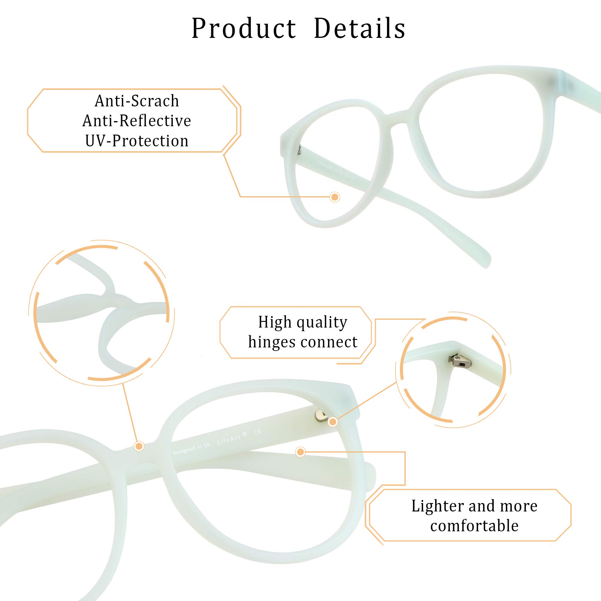 LifeArt Bifocal Reading Glasses with Blue Light Blocking - Stylish Unisex Computer Glasses for Women & Men - Perfect for Office Work, Reading & Screen Time
