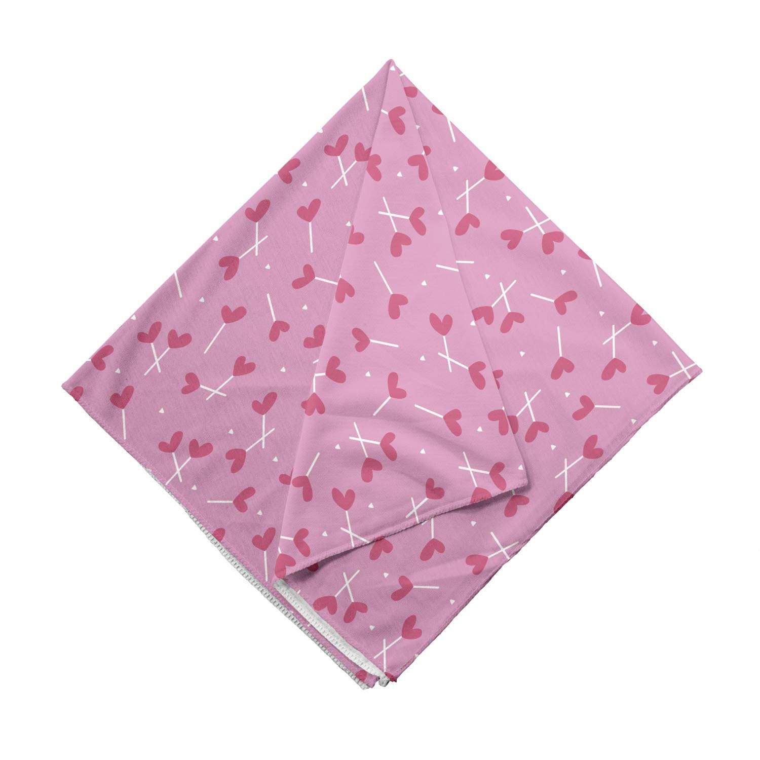 Ambesonne Romantic Bandana - Hearts Valentine's Day Unisex Head Scarf & Neck Tie for Women & Men | Perfect for Valentine's Gifts, Couple Outfits & Casual Fashion Accessories