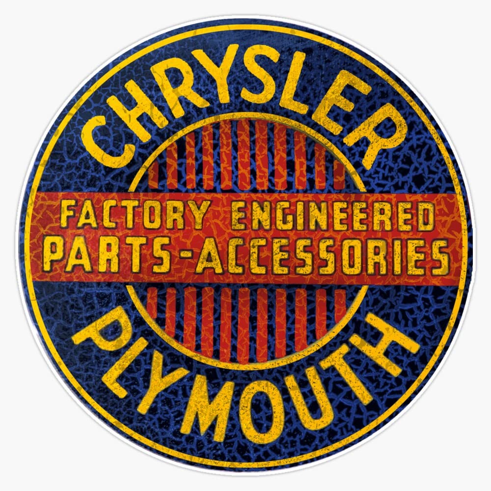 Vintage Chrysler Plymouth Service Sign Vinyl Decal - 5