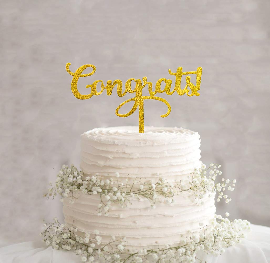 Congratulations Cake Topper - Happy Birthday Wedding Anniversary Engagement Retirement Graduation Party Decorations - Perfect for Celebrations & Special Occasions