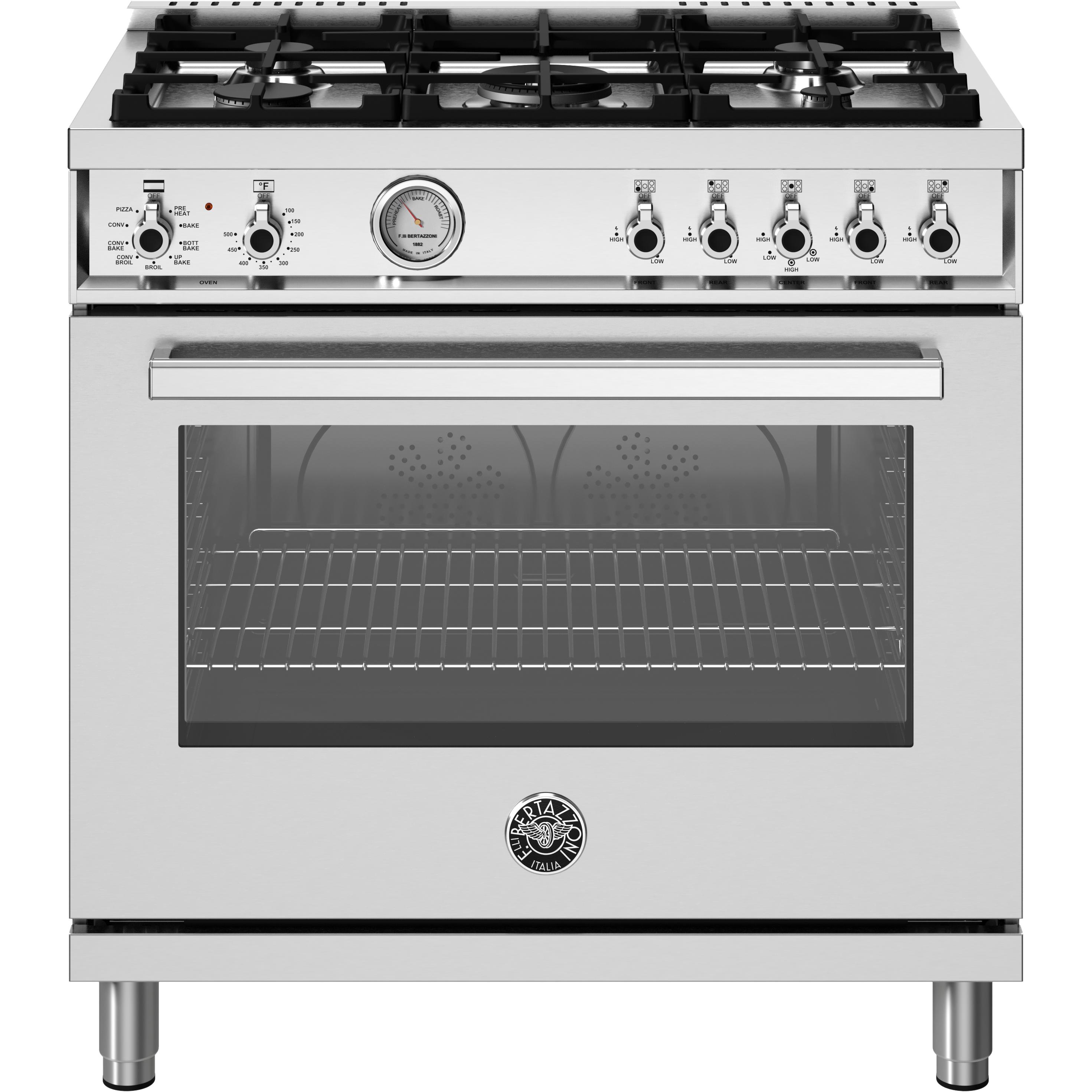 Bertazzoni PRO365DFMXV 36 Inch Freestanding Electric Range - Professional Kitchen Appliance for Home Cooking & Baking | Ideal for Chefs & Home Bakers