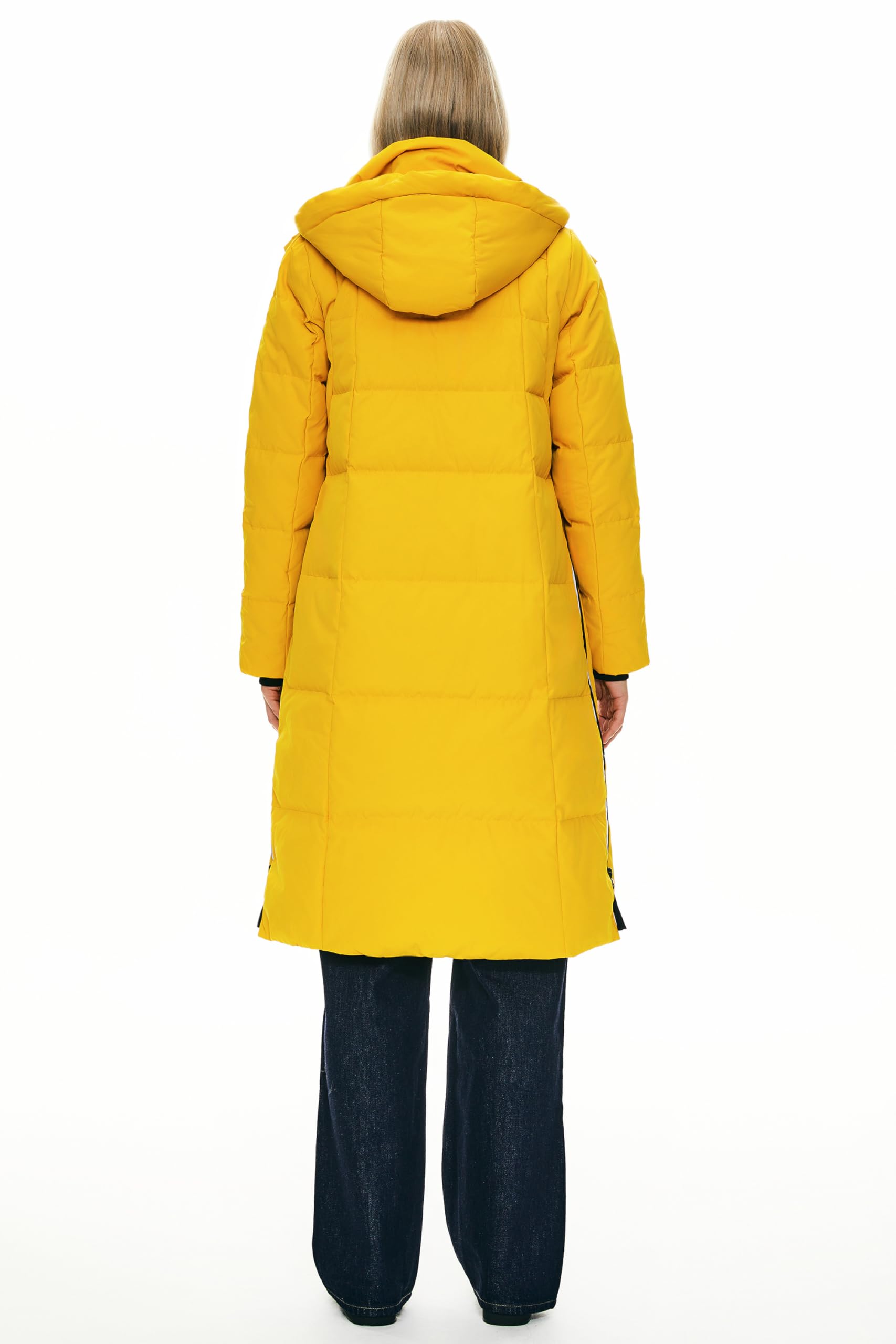 Orolay Women's Thickened Long Down Jacket - Winter Warm Hooded Puffer Coat with Side Zipper for Outdoor Activities & Cold Weather Protection