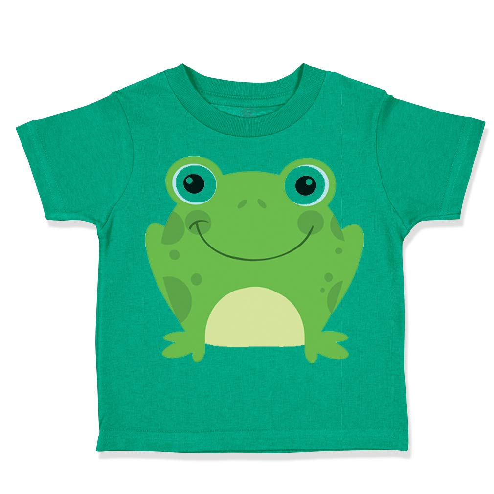 Funny Smiling Frog Toddler T-Shirt - Soft Cotton Green Reptile Tee for Boys & Girls | Playtime, Daycare & Birthday Outfits