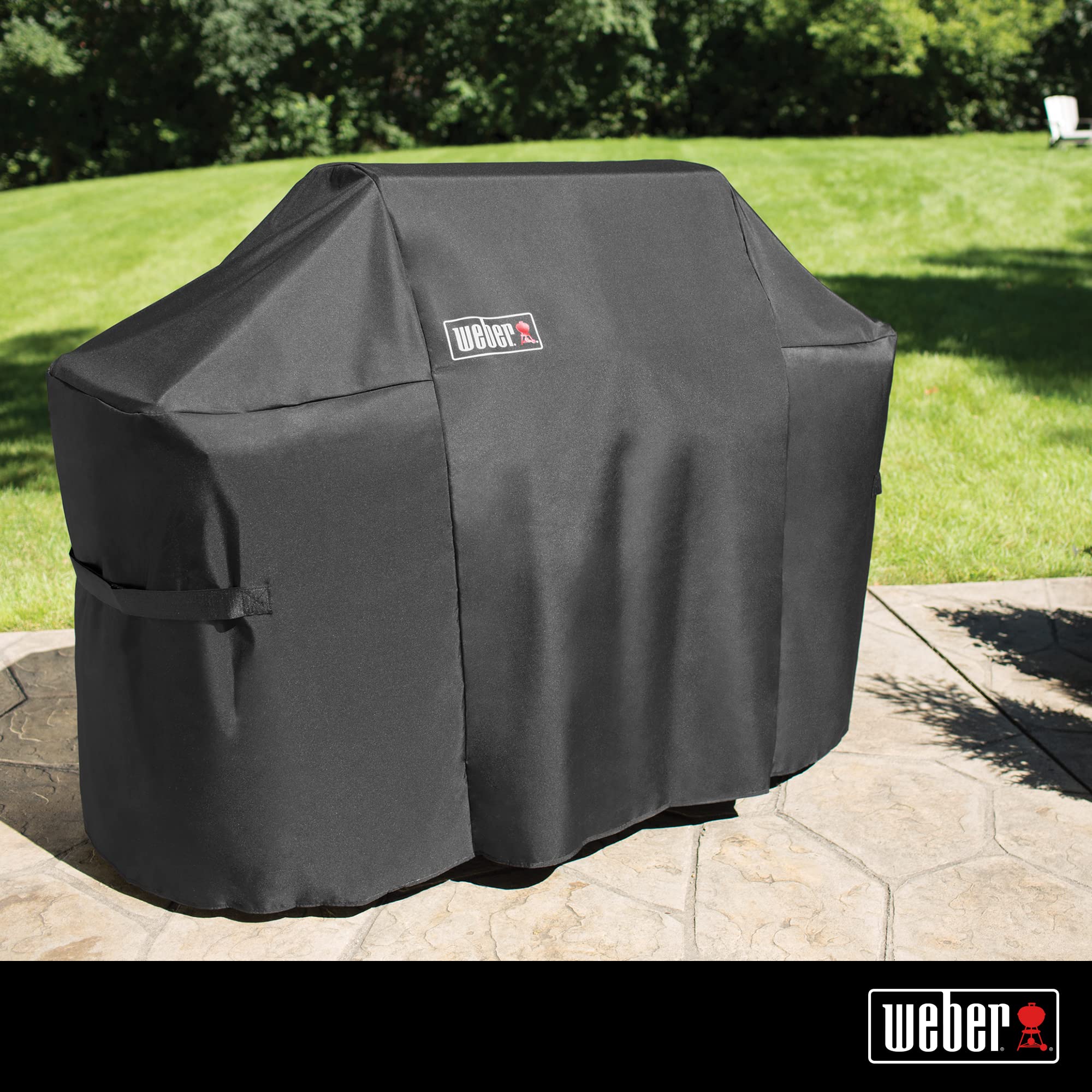 Weber Summit 400-Series Gas Grill Cover with Storage Bag - Heavy Duty Waterproof BBQ Grill Cover for Outdoor Protection - Black (Fits Summit S-420, S-440, S-460) - Perfect for Patio, Backyard & Camping Use