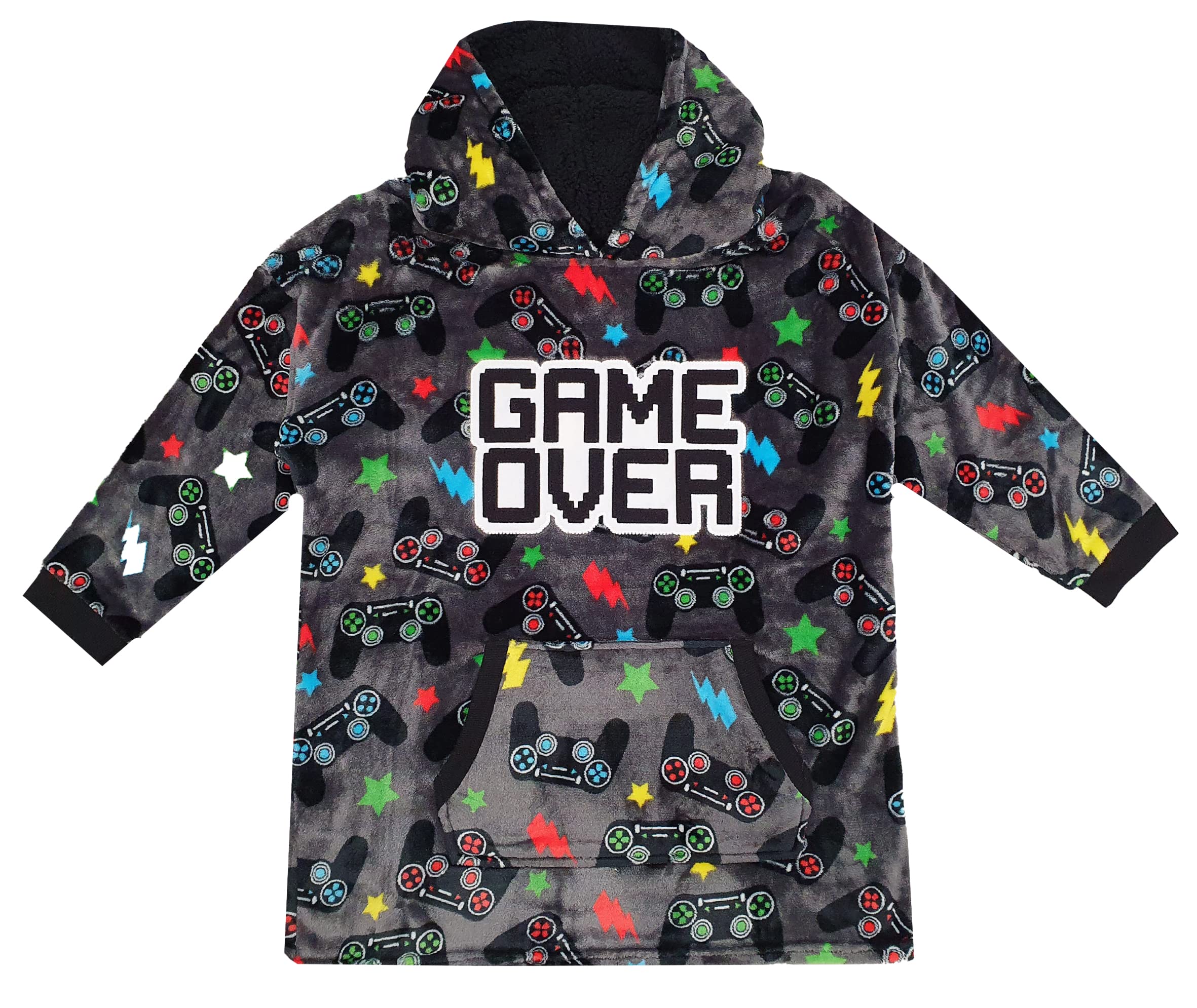Boys Girls Gamer Gaming Oversized Fleece Hoodie - Soft & Warm Pullover Sweatshirt for Kids & Teens - Perfect for Gaming, School & Outdoor Activities