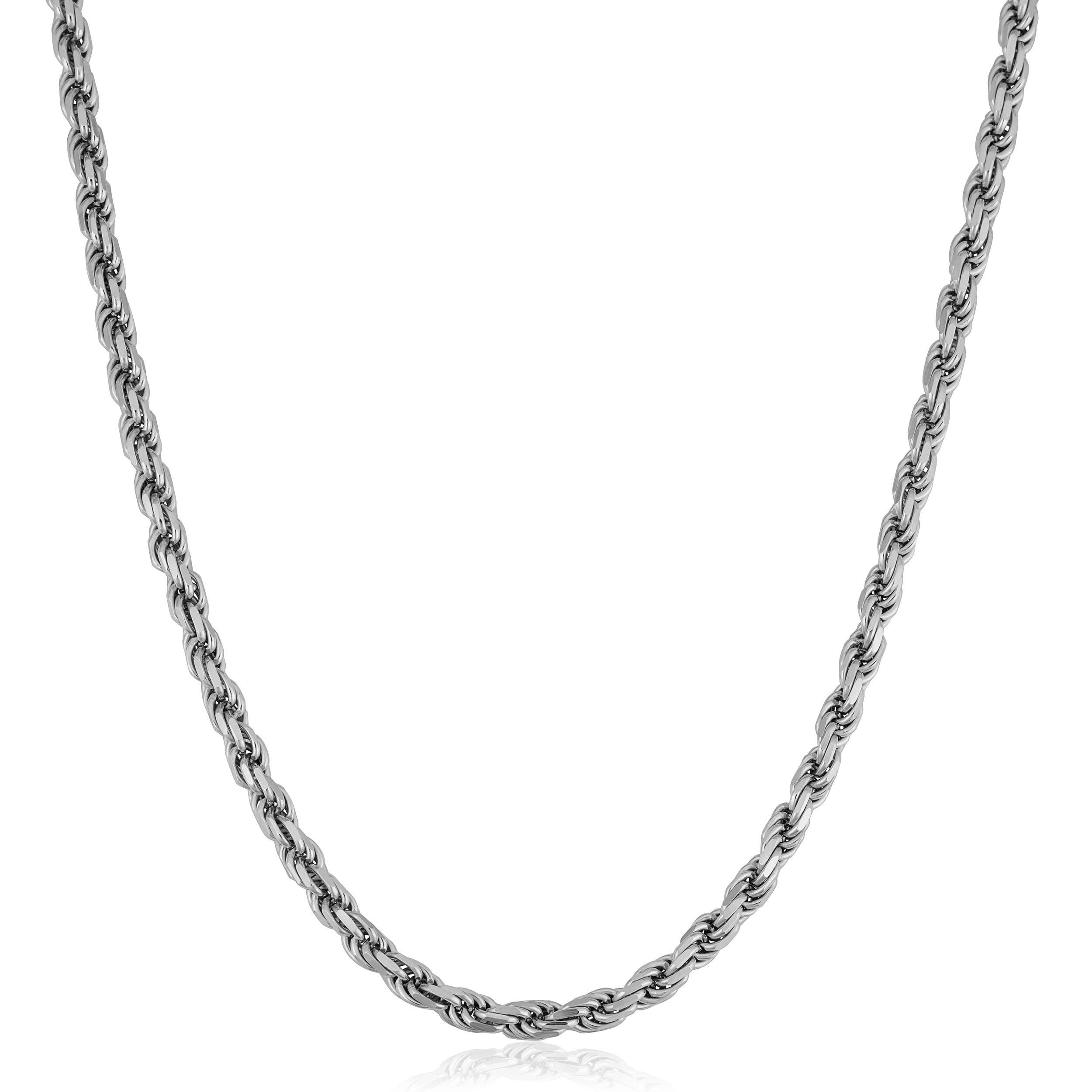 Kooljewelry 4.7mm Bold Sterling Silver Rope Chain Necklace for Men - Perfect for Everyday Wear, Gifts & Special Occasions