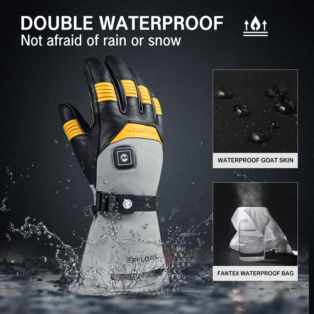 Explorer 5 Rechargeable Battery Heated Gloves for Men & Women - Waterproof Winter Gloves for Skiing, Snowboarding, Hiking & Outdoor Activities