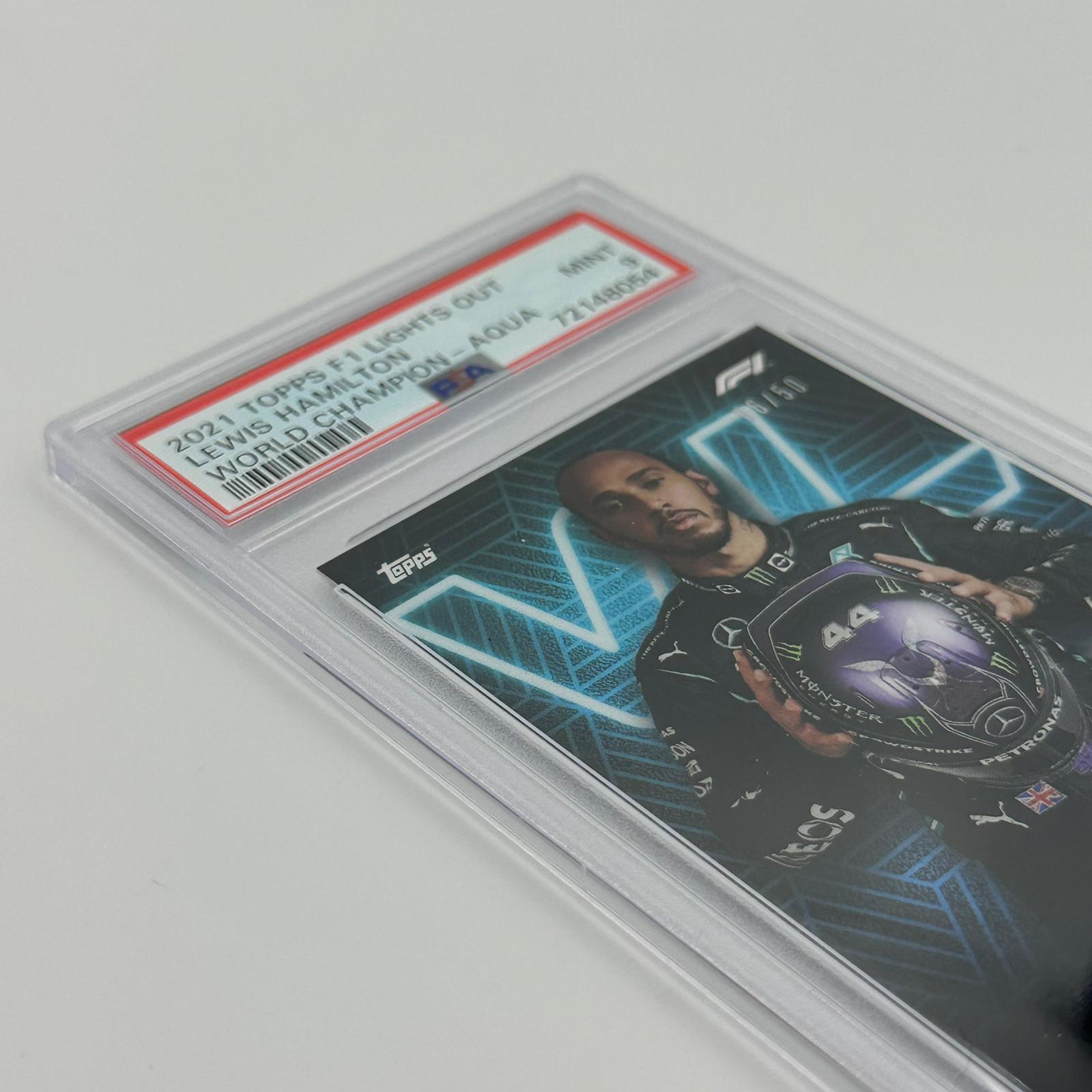 PSA 9 Graded 2006 Lewis Hamilton Drivers World Champion Limited Edition 50 - Rare Collectible for F1 Fans & Sports Memorabilia Enthusiasts