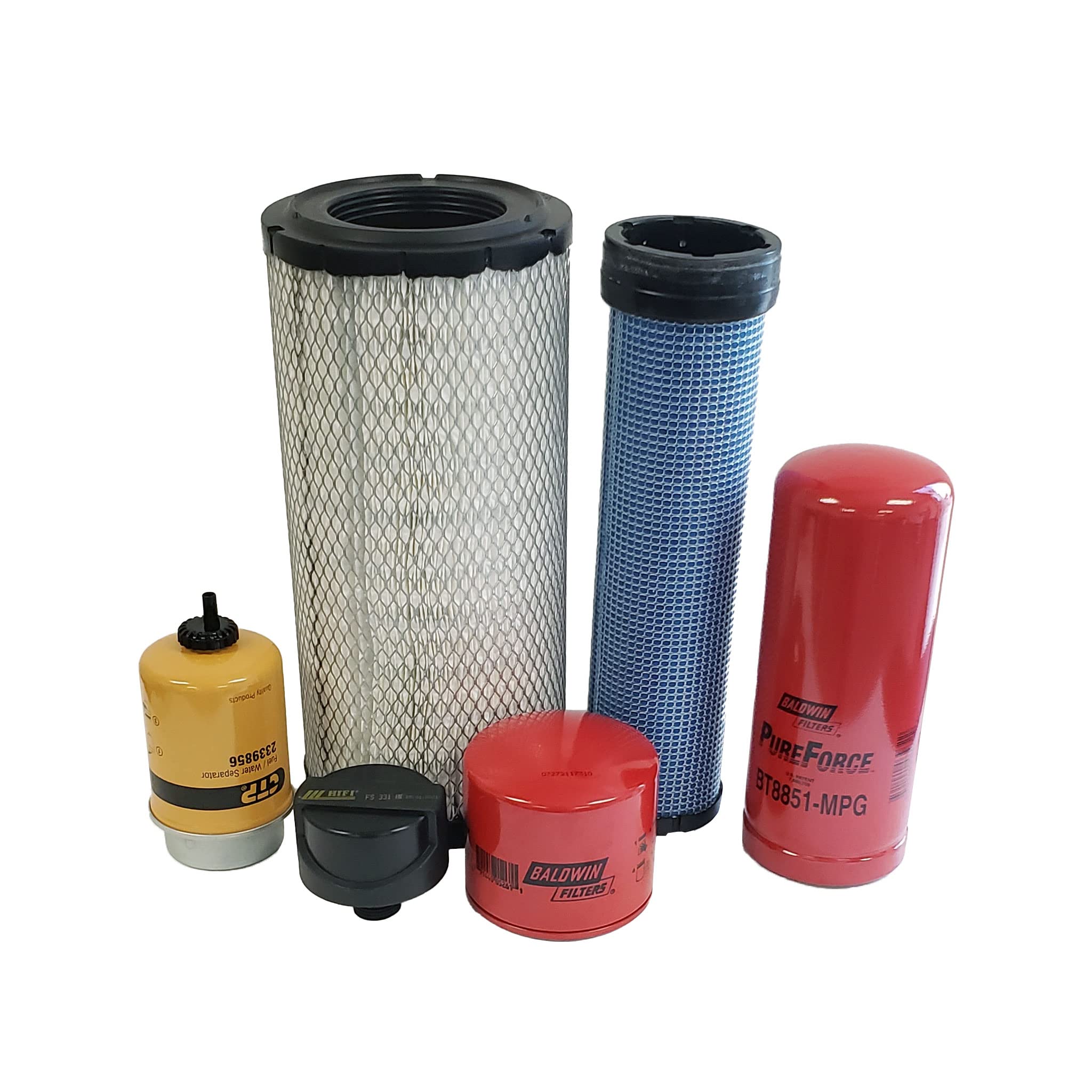 CFKIT Maintenance Filter Kit Compatible with CAT 272C & 279C Skid Steer Loaders - Air, Oil & Hydraulic Filters for Heavy-Duty Construction Equipment Maintenance