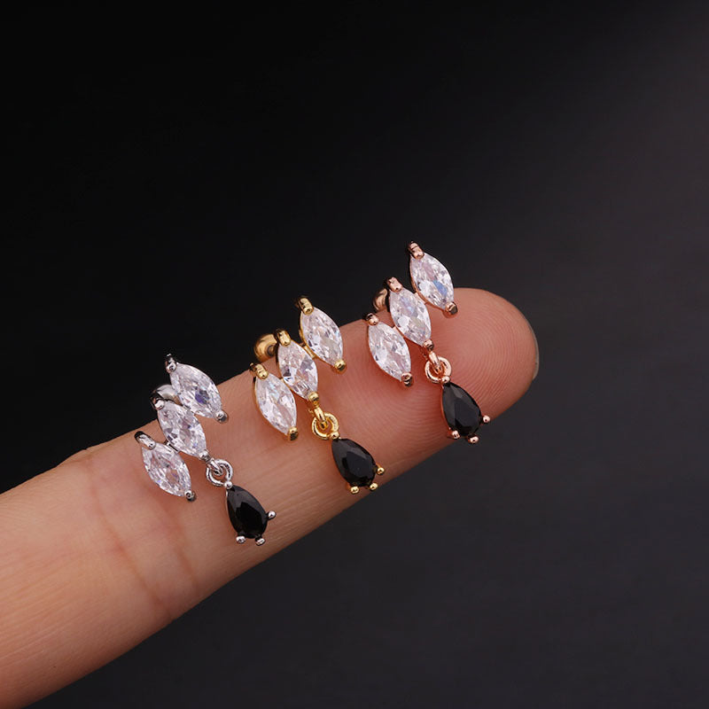 20G Cartilage Dangle Stud Two Hole Earrings for Tragus Piercing - Stylish Body Jewelry for Women | Perfect for Everyday Wear, Parties & Special Occasions
