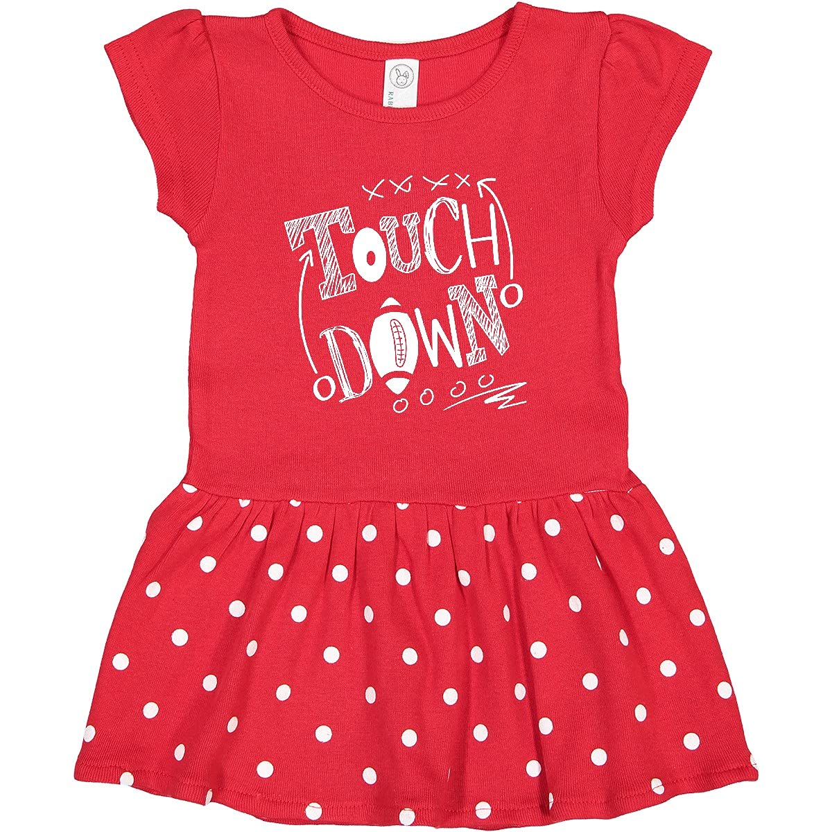 Inktastic Touchdown Chalkboard Football Play Design Toddler Dress - Cute Sports-Themed Outfit for Game Day, Birthday Parties & Playdates