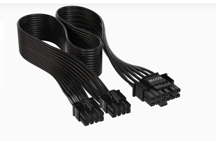 Corsair 600W PCIe 5.0 12VHPWR Type 4 Power Supply Cable - Compatible with RTX 4090/4080 GPUs, High-Performance PSU Connector for Gaming PCs & Workstations