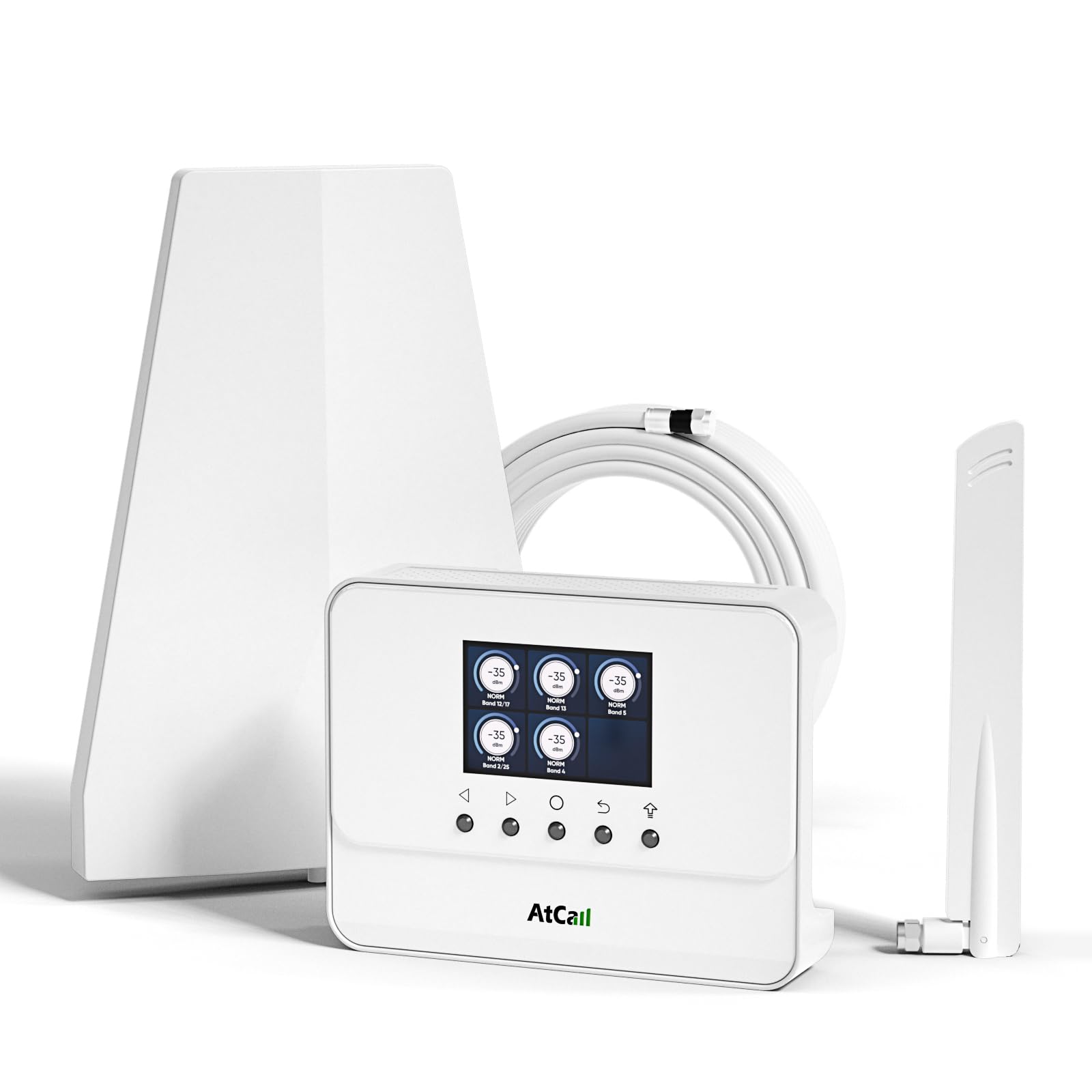 Atcall 5G 4G LTE Cell Phone Signal Booster for Home & Office - Covers Up to 3,000 Sq Ft, LCD Display, Compatible with All Canadian Carriers (Rogers/Bell/TELUS) | ISED Approved | Perfect for Rural Areas, Basements & Weak Signal Zones