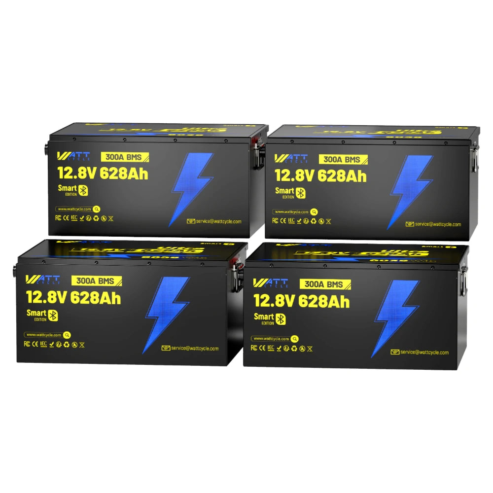 12V 628Ah Ultra Lightweight Lithium Battery with Bluetooth - Perfect for RVs, Boats, Solar Power Systems & Off-Grid Applications