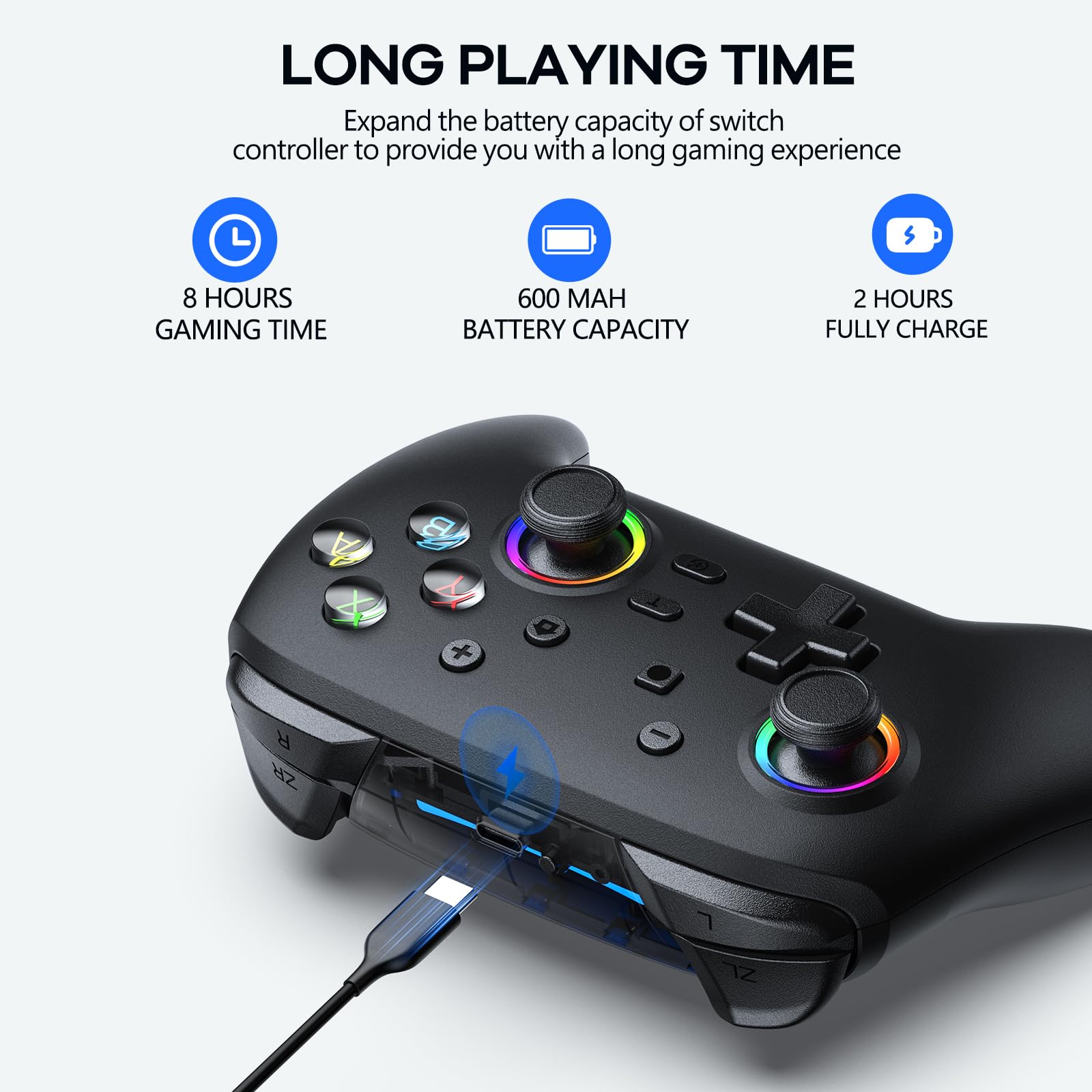 AROEVEIB Wireless Switch Pro Controller with Dual Vibration, Motion Control & 6-Axis Gyro - Compatible with Nintendo Switch, Switch Lite & OLED Model - Perfect for Gaming, Multiplayer & Handheld Mode